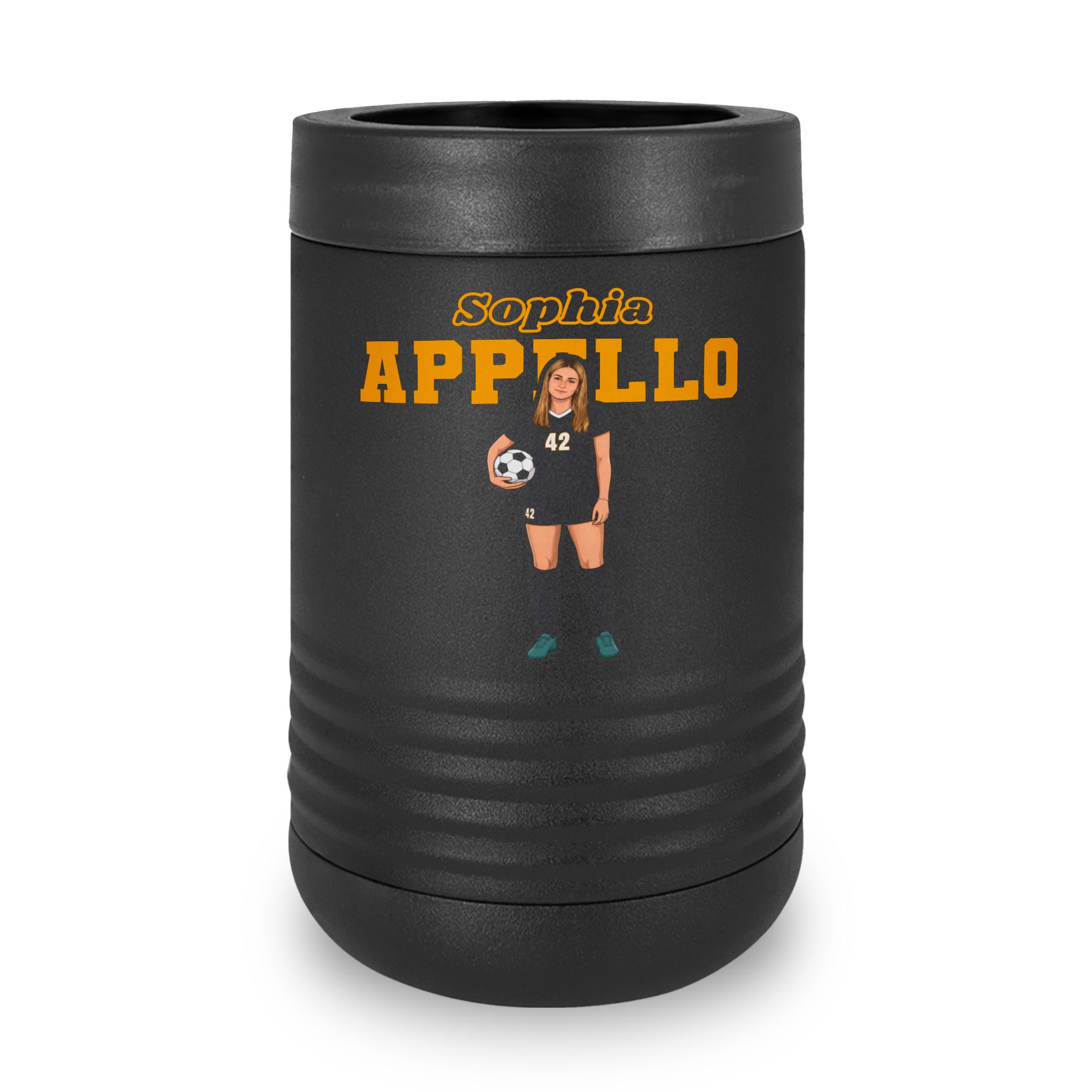 Stainless Can Cooler — character_name_arch in Black