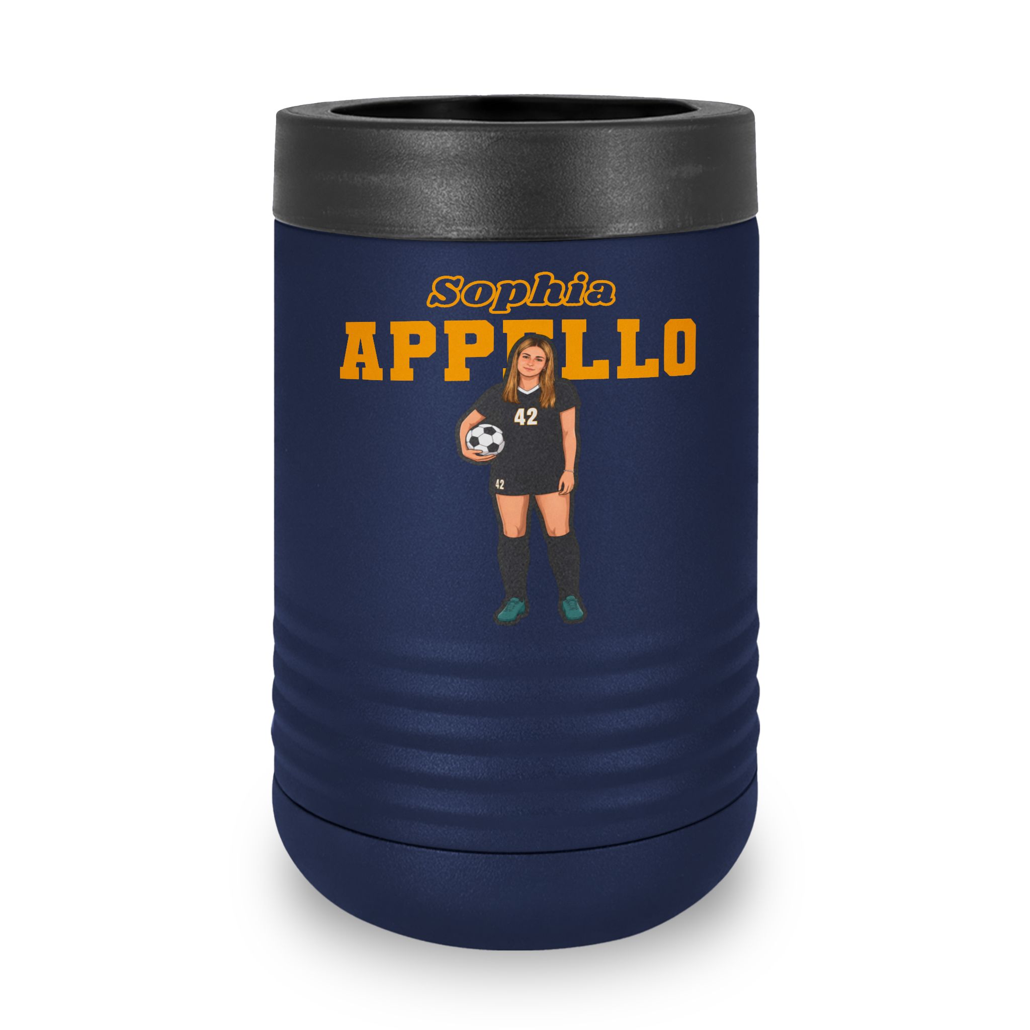 Stainless Can Cooler — character_name_arch in Navy