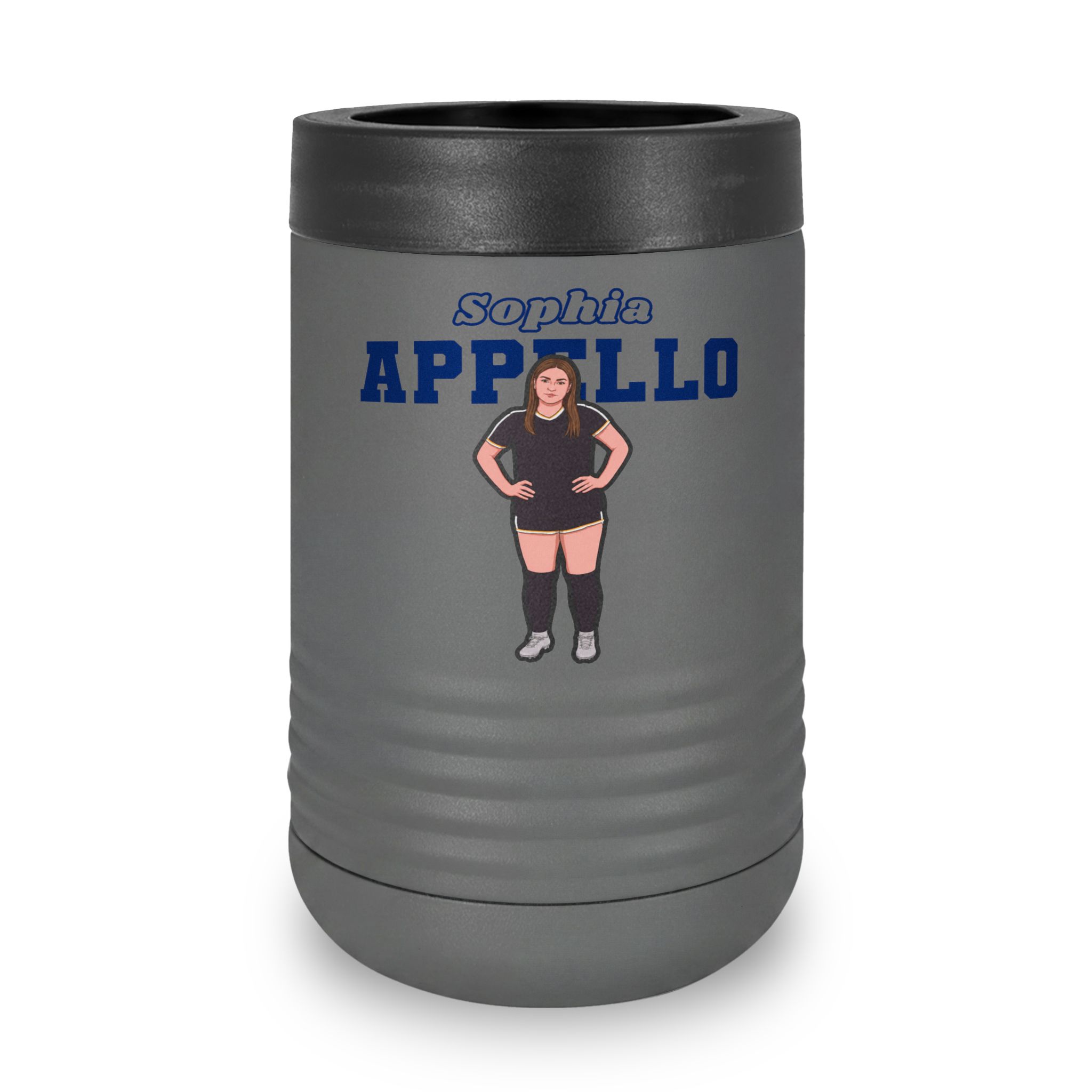 Stainless Can Cooler — character_name_arch in Grey