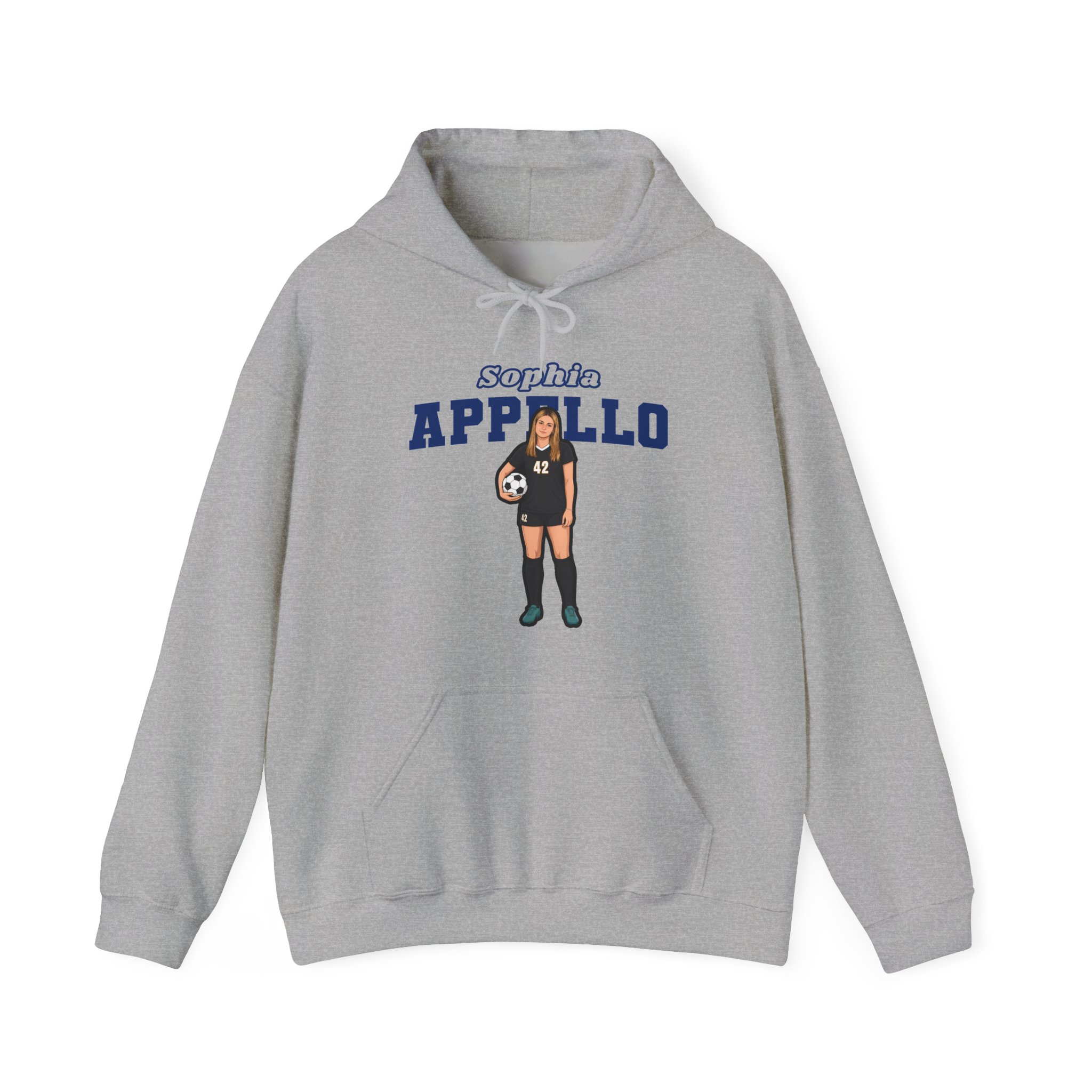 Hoodie — character_name_arch in Grey