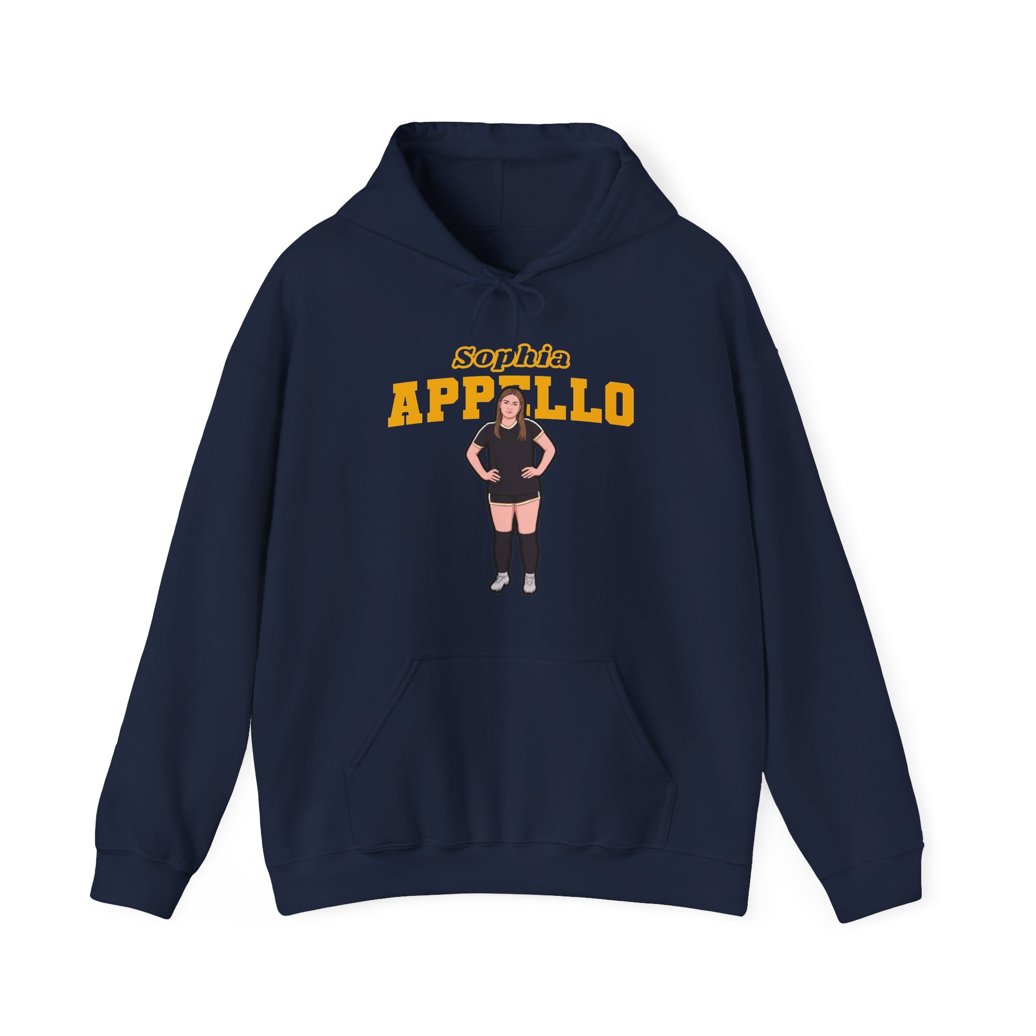 Hoodie — character_name_arch in Navy