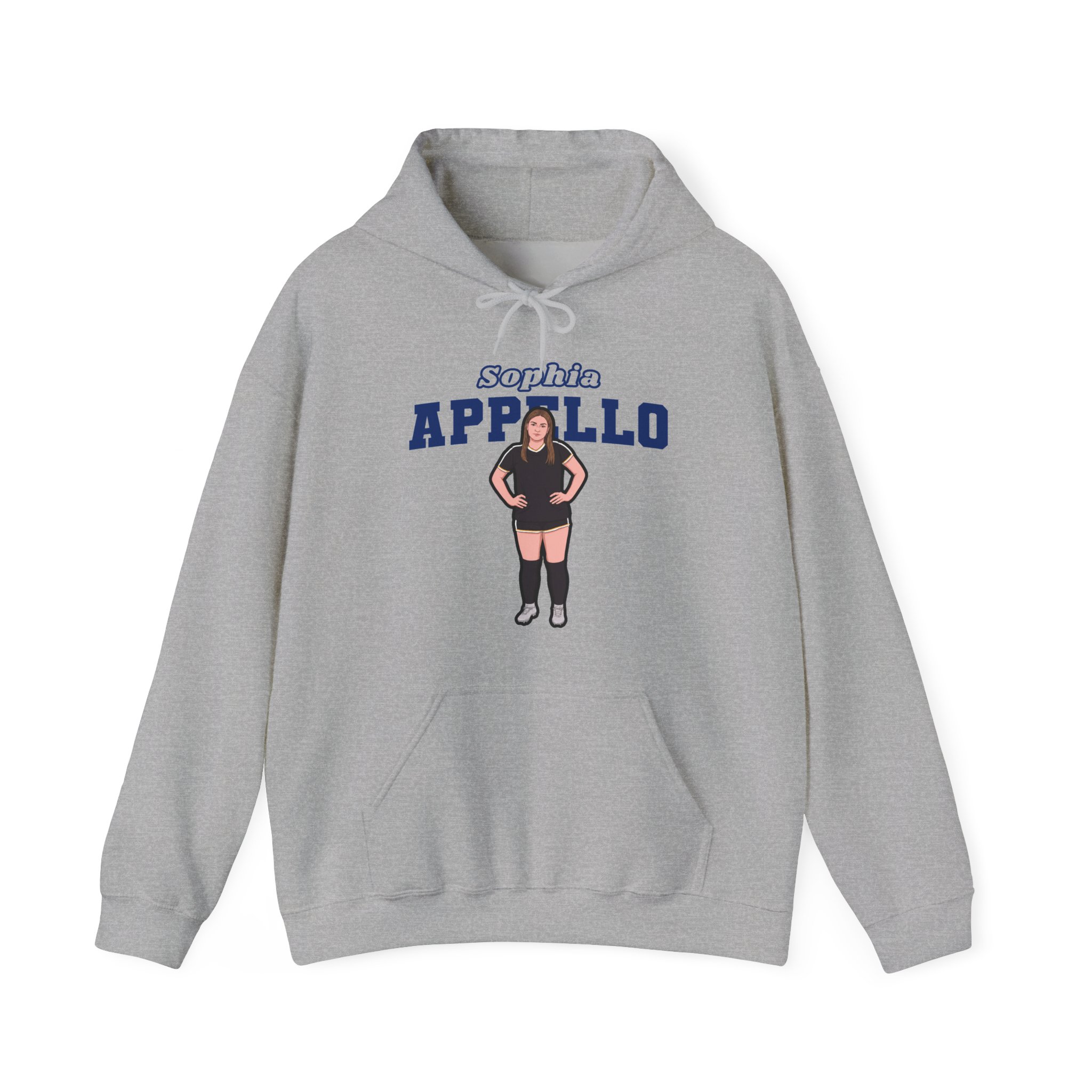 Hoodie — character_name_arch in Grey