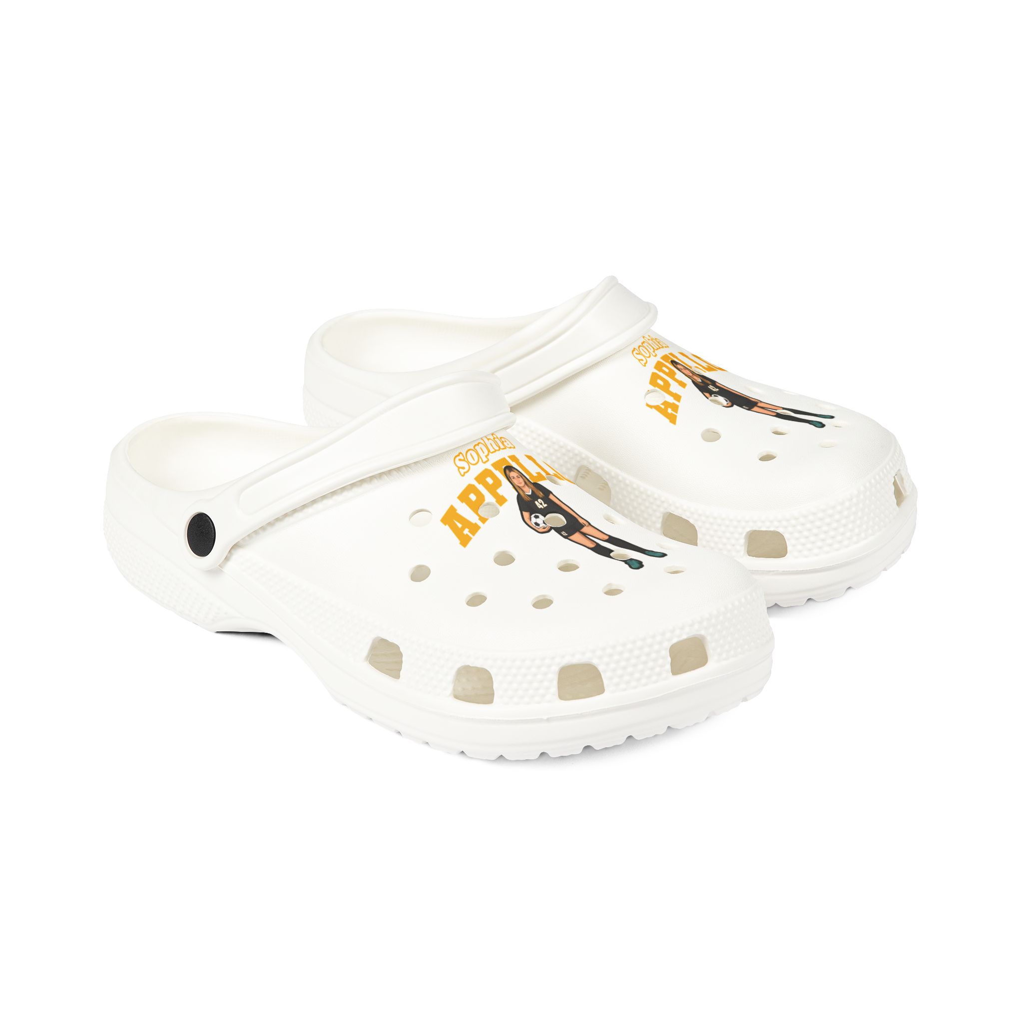 Rubber Clogs — character_name_arch in White