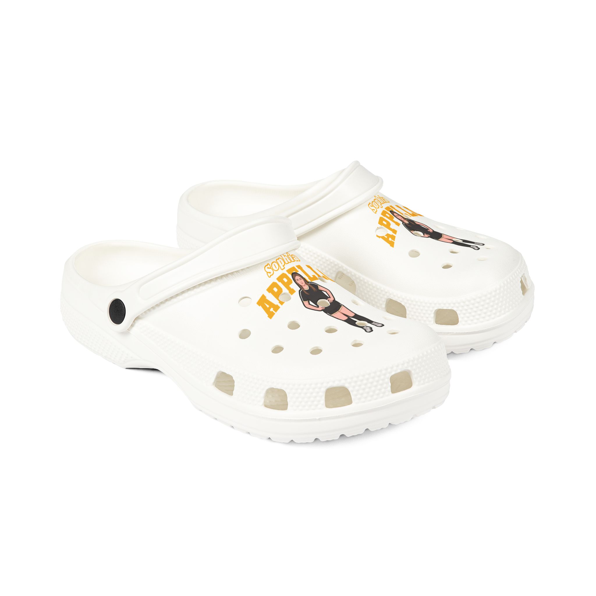 Rubber Clogs — character_name_arch in White