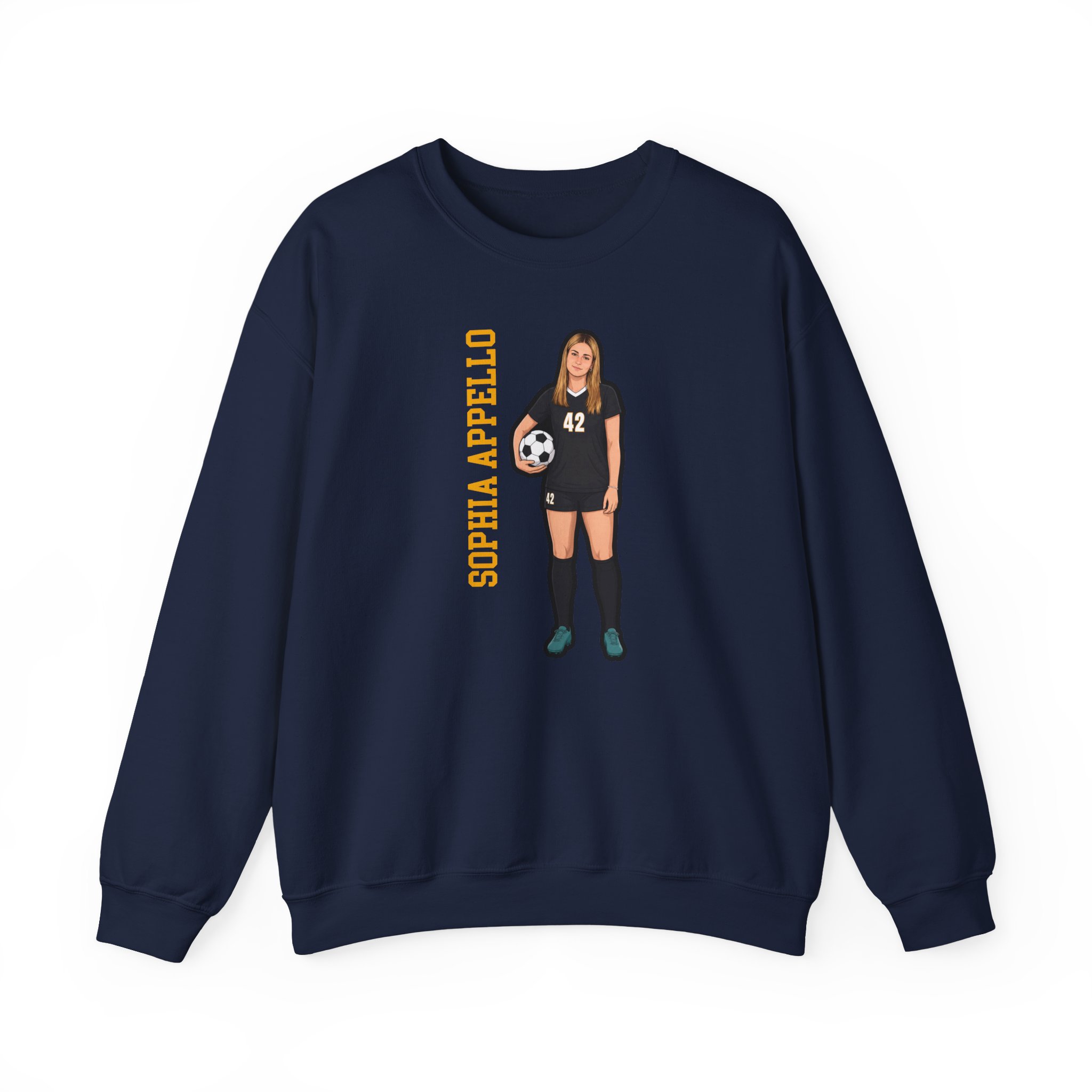 Crewneck Sweatshirt — character_name_vertical in Navy