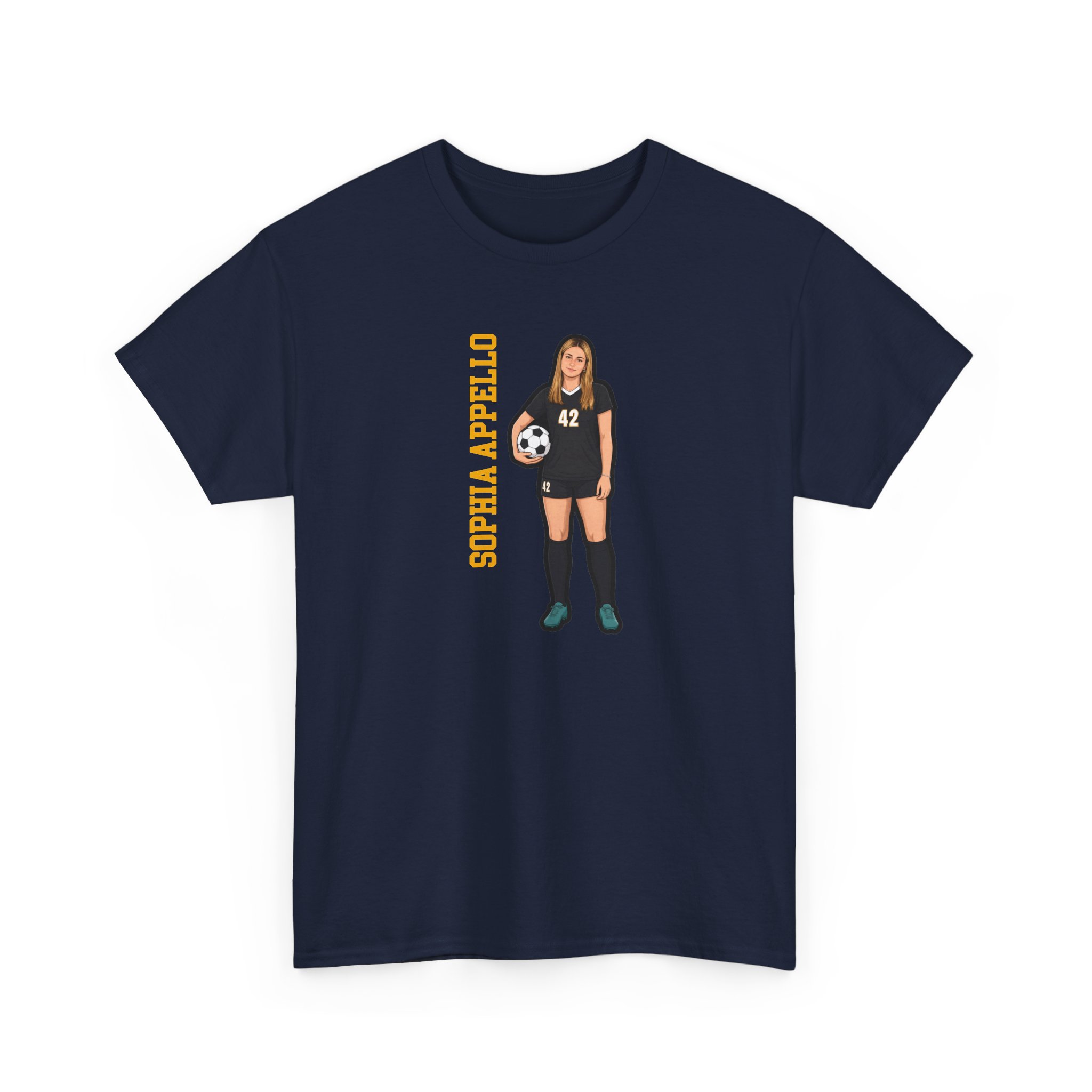 Tee — character_name_vertical in Navy