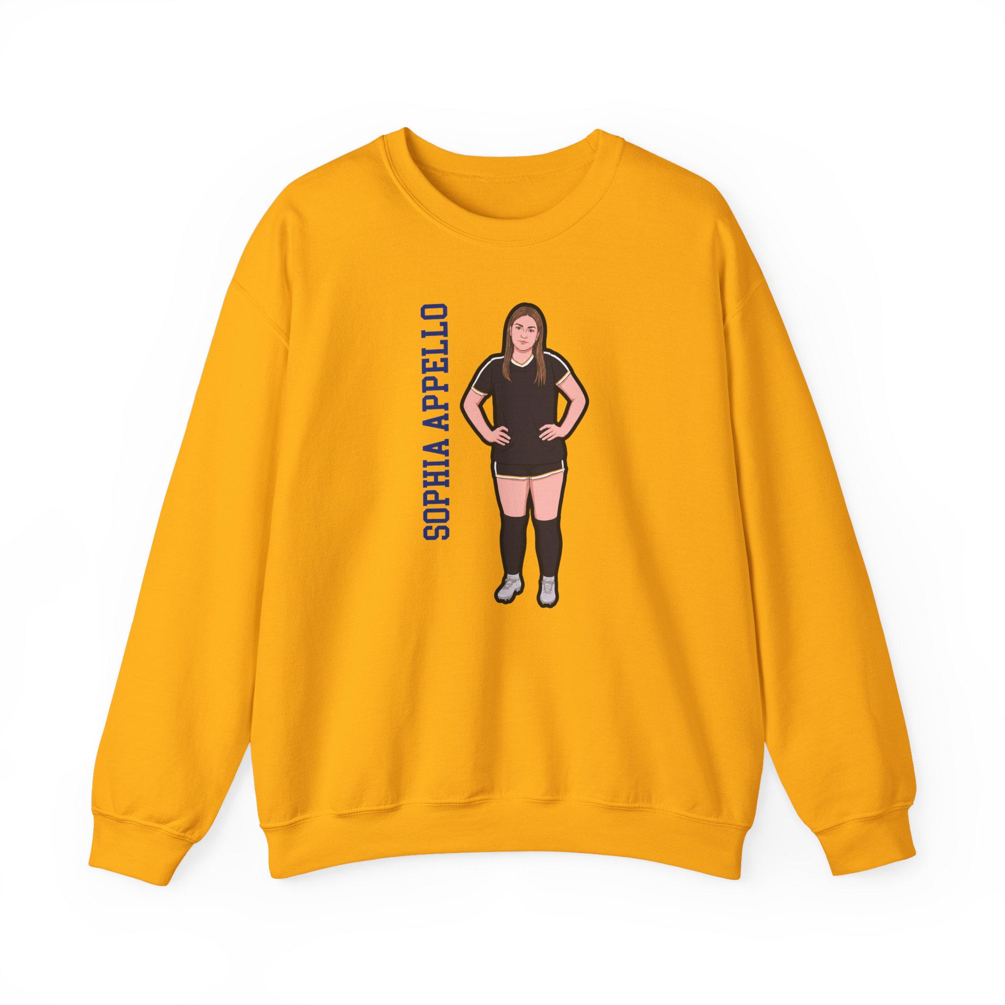 Crewneck Sweatshirt — character_name_vertical in Gold