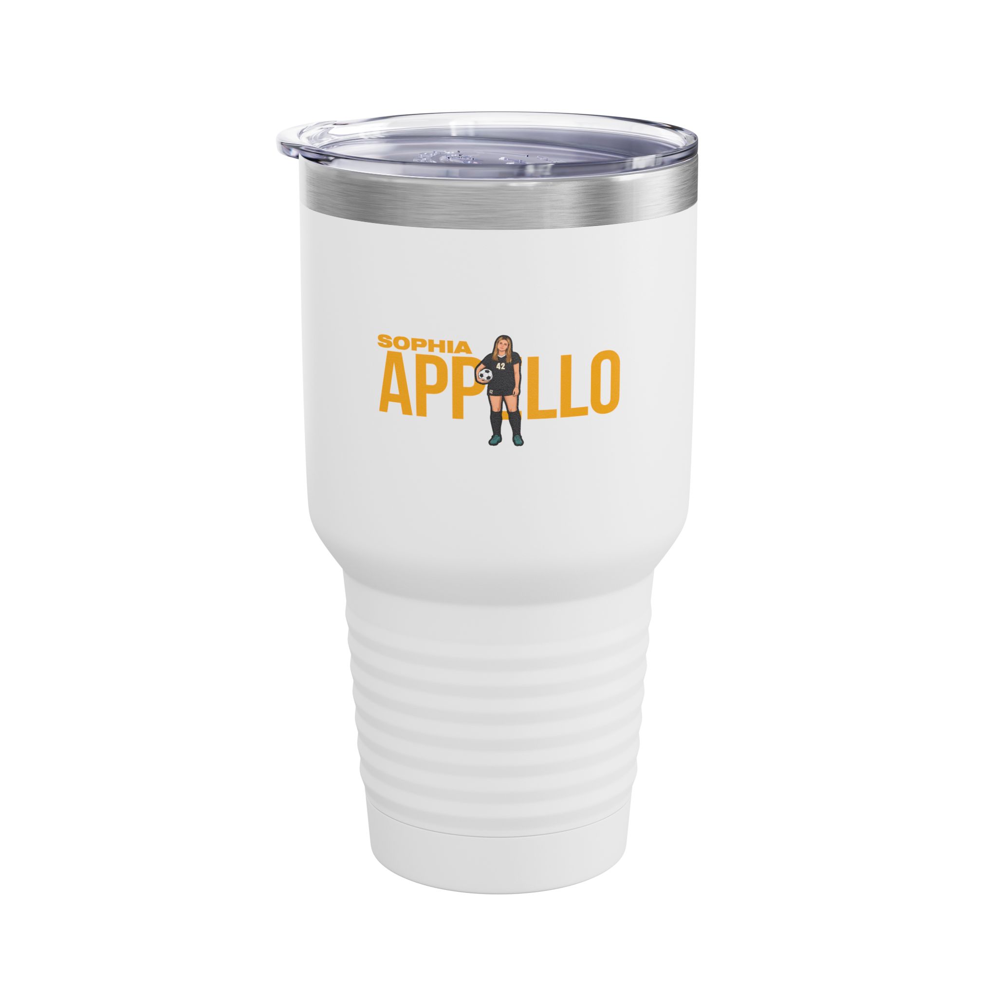 30oz Tumbler — character_player_name in White