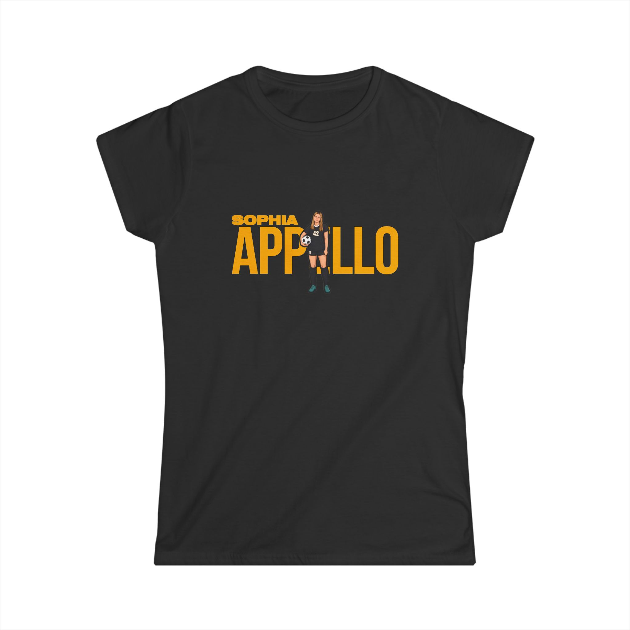 Women's Softstyle Tee — character_player_name in Black