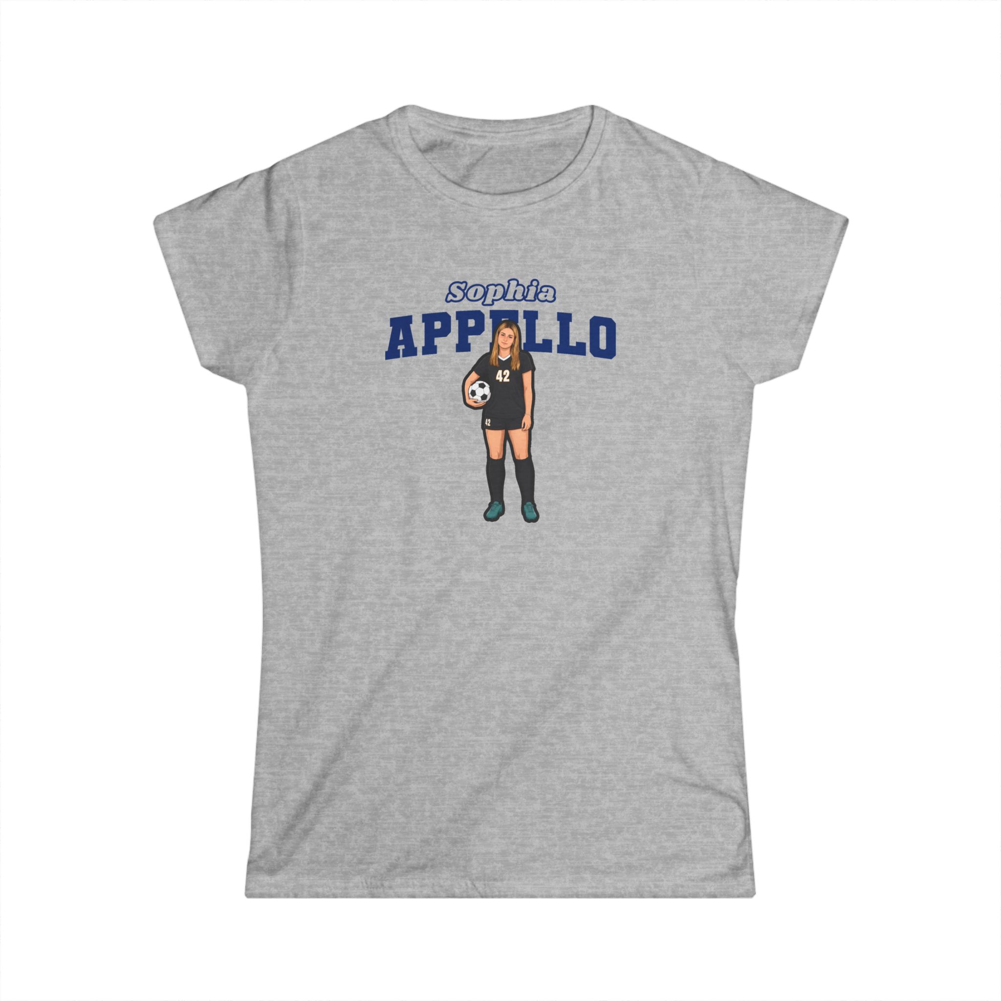 Women's Softstyle Tee — character_name_arch in Grey