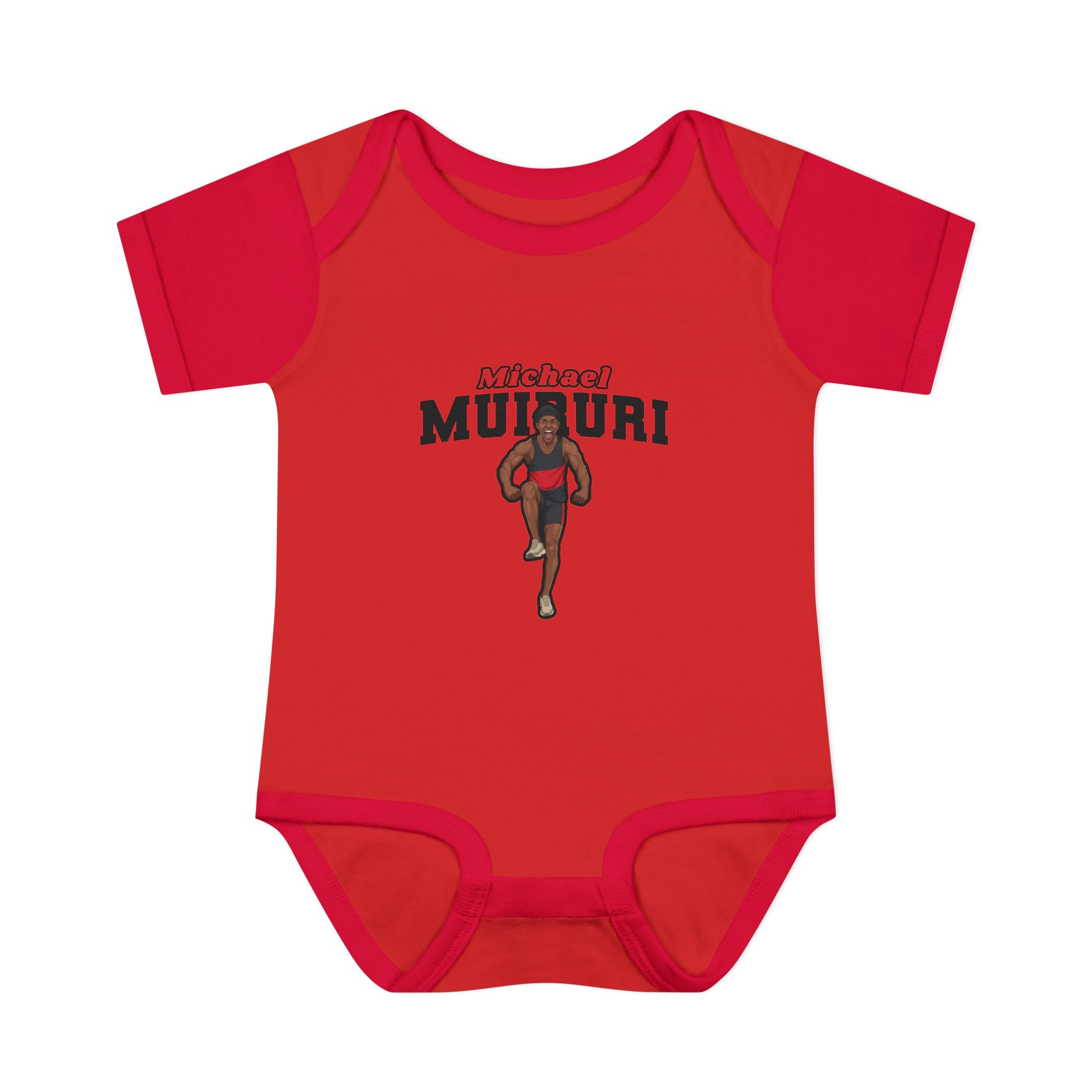 Baby Onesie — character_name_arch in Red