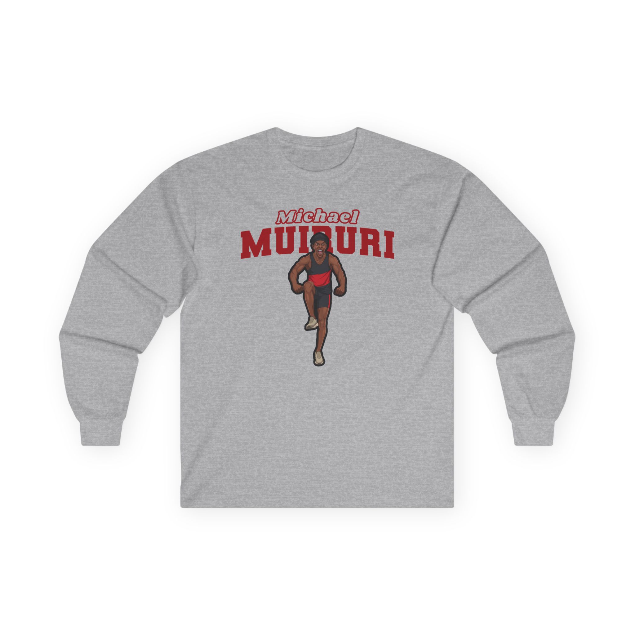 Long Sleeve Tee — character_name_arch in Grey