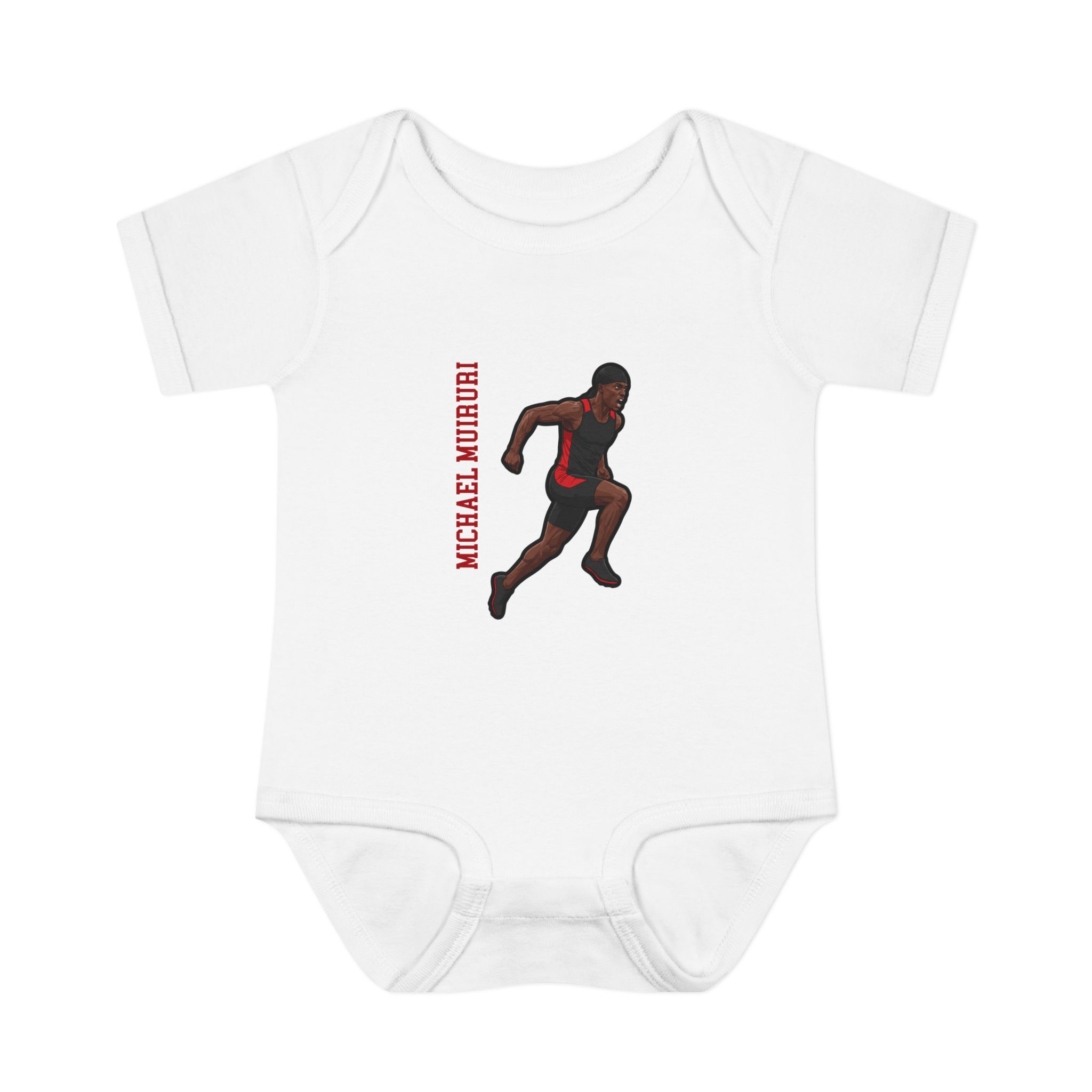 Baby Onesie — character_name_vertical in White