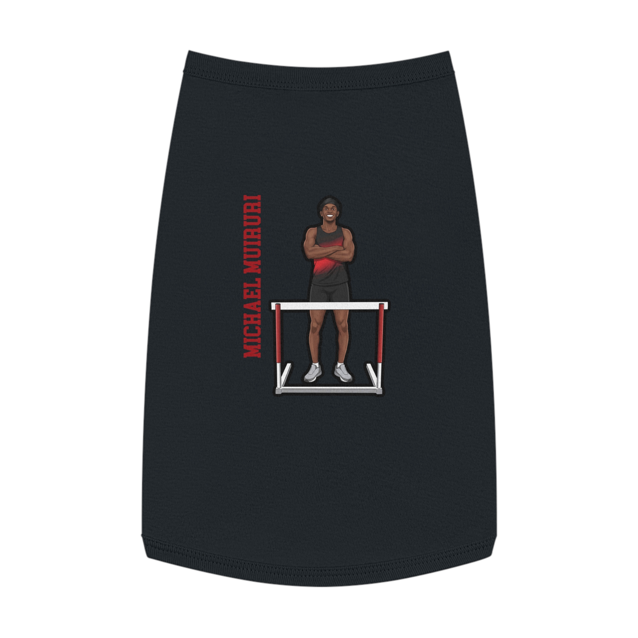 Pet Tank Top — character_name_vertical in Black