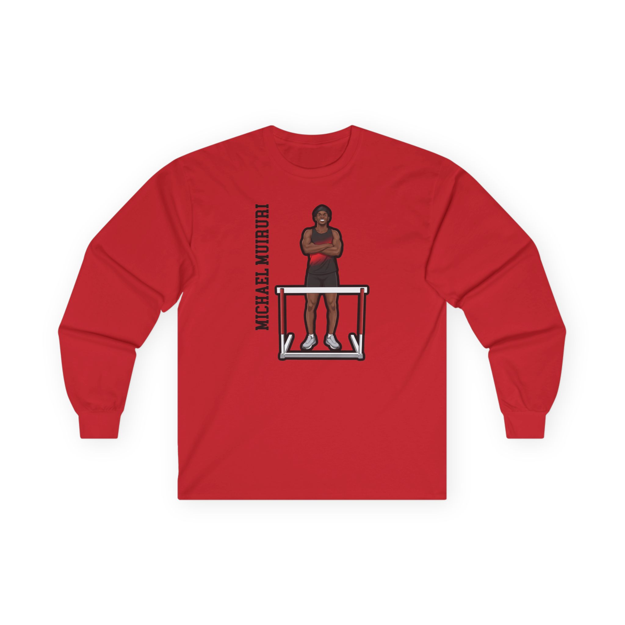 Long Sleeve Tee — character_name_vertical in Red