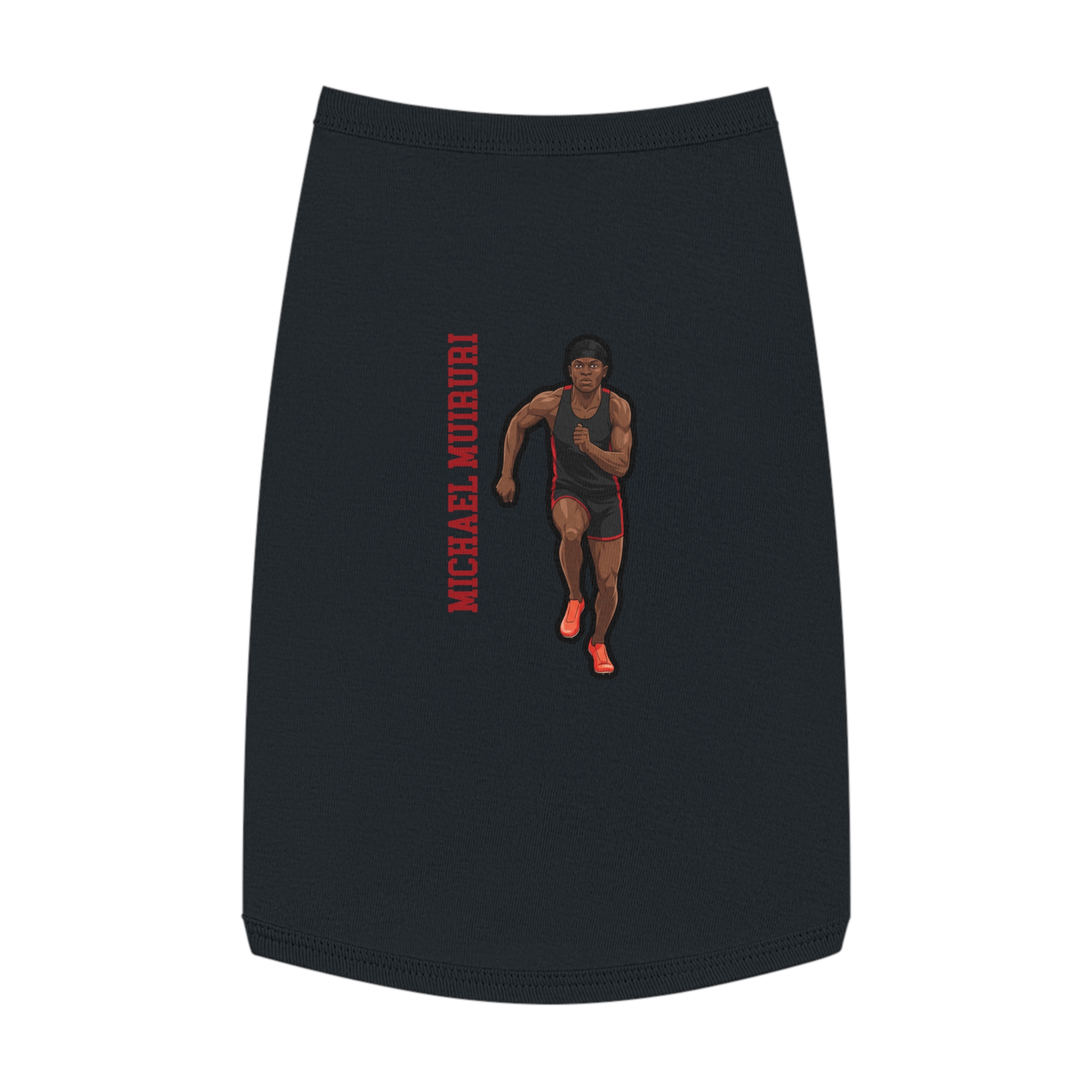 Pet Tank Top — character_name_vertical in Black