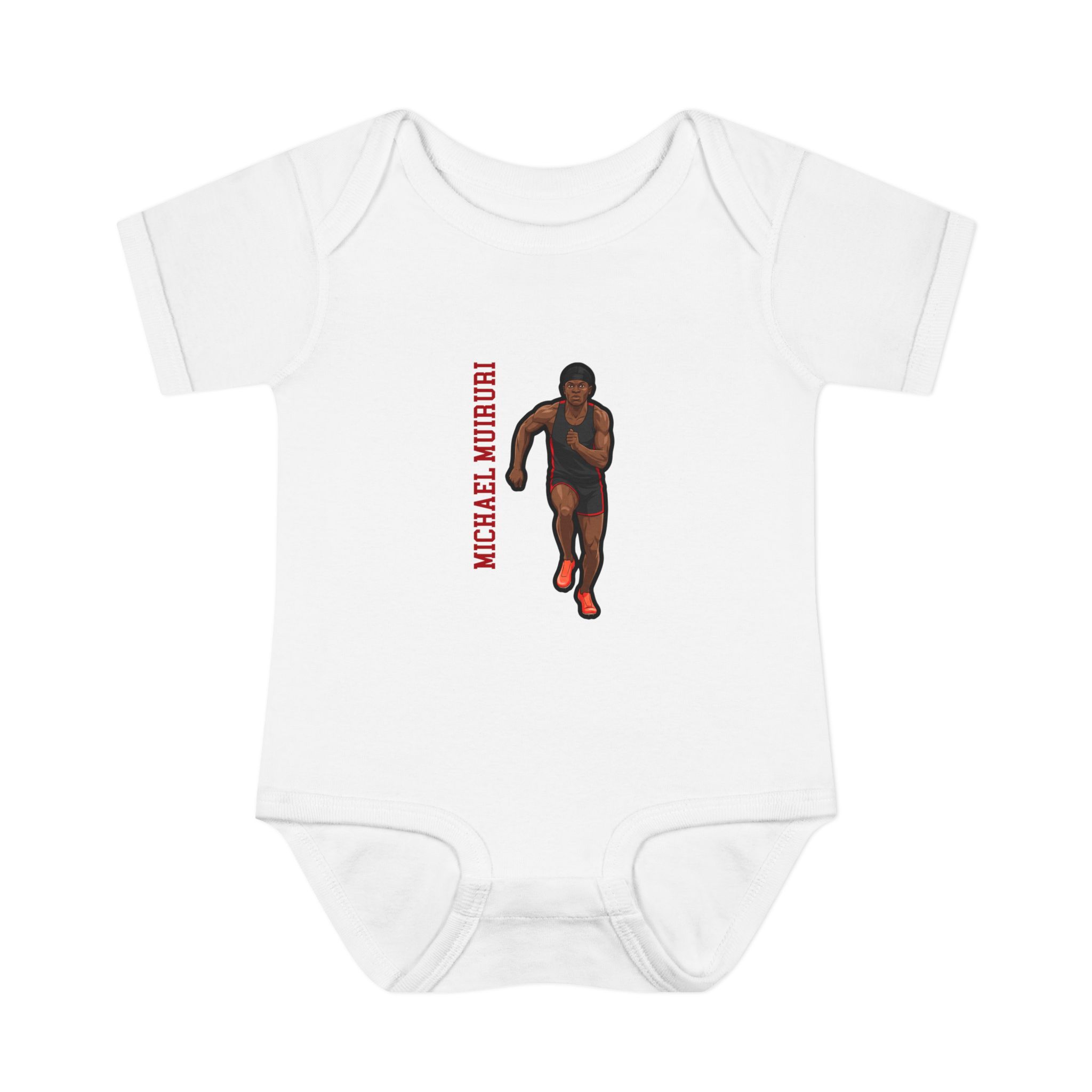 Baby Onesie — character_name_vertical in White