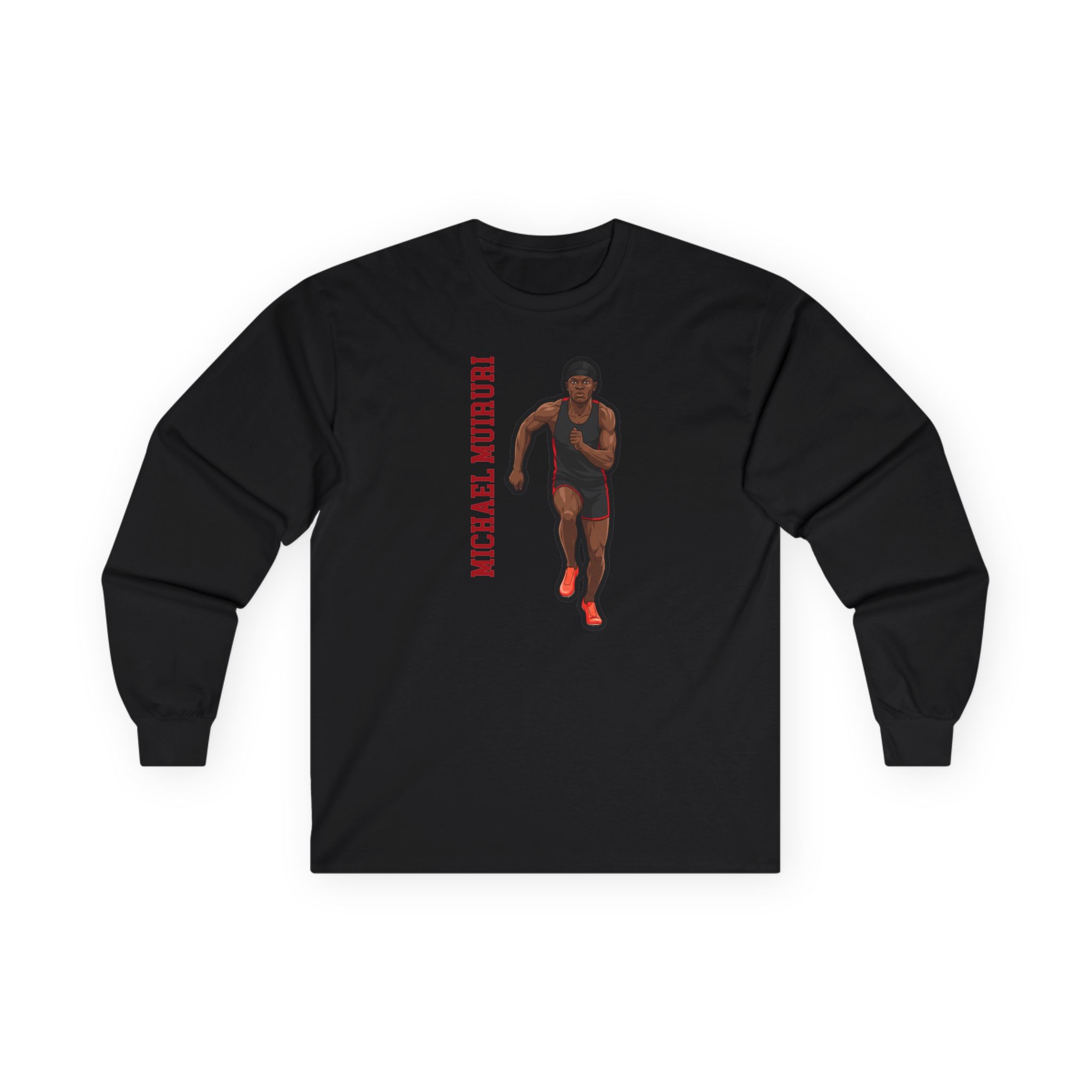 Long Sleeve Tee — character_name_vertical in Black