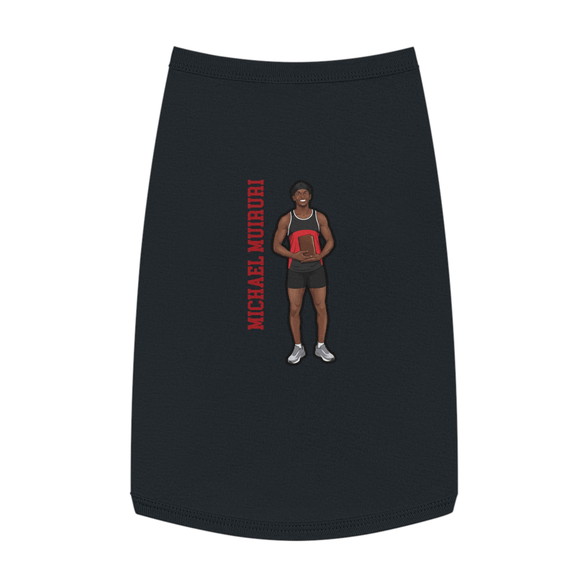 Pet Tank Top — character_name_vertical in Black