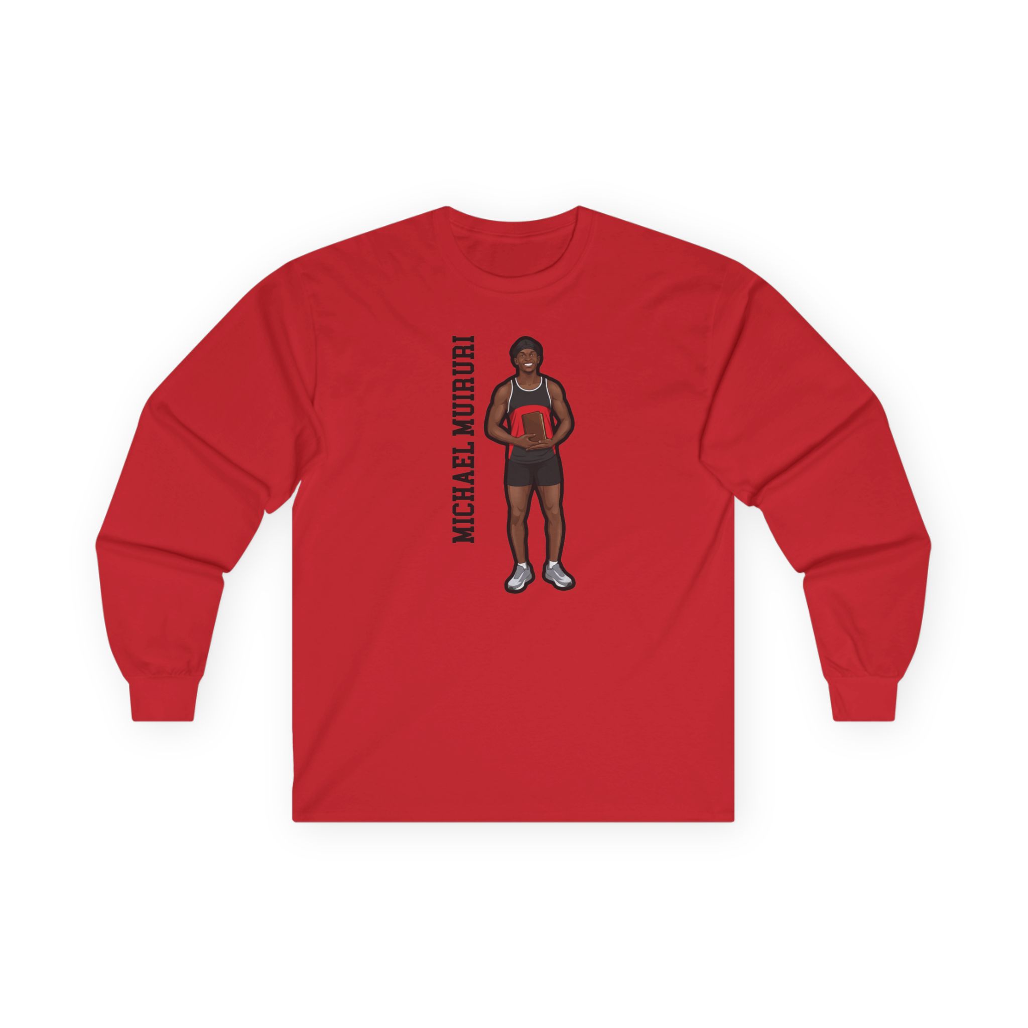 Long Sleeve Tee — character_name_vertical in Red