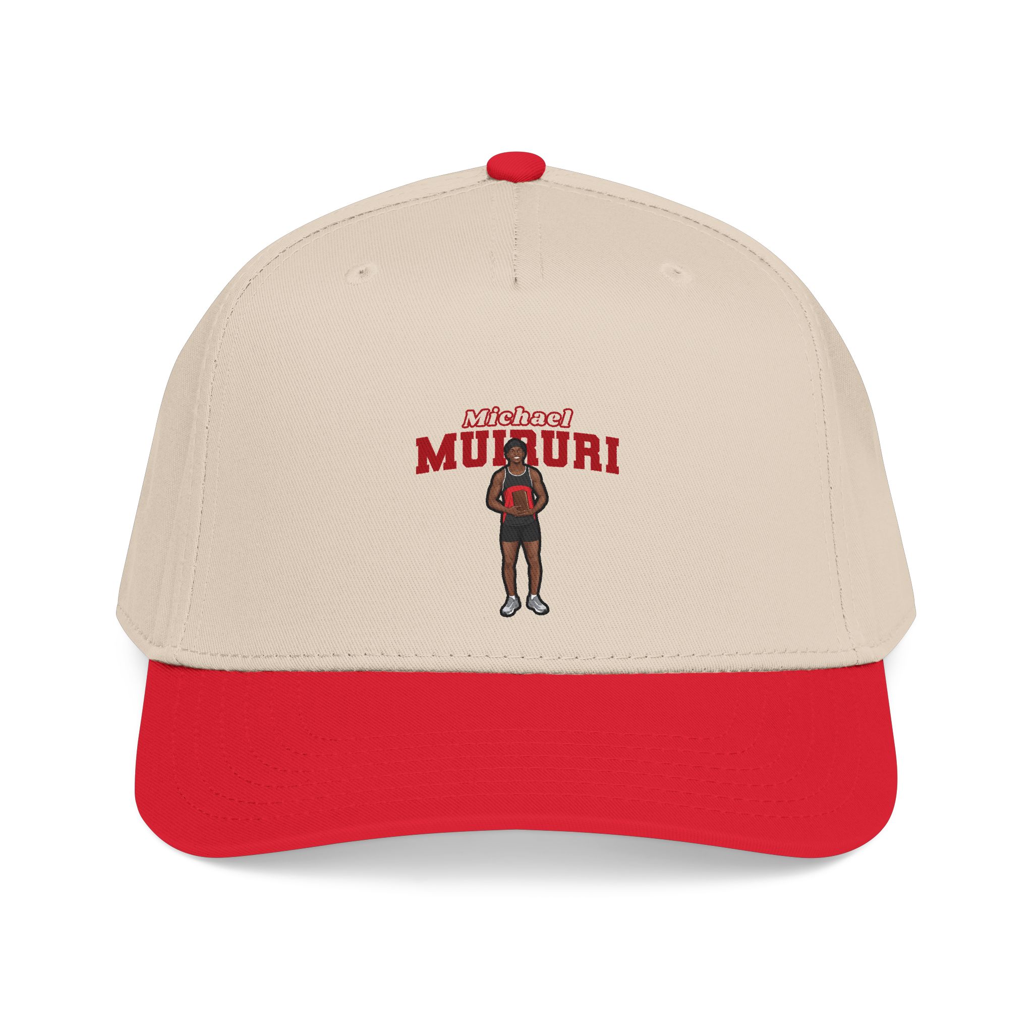 Baseball Cap — character_name_arch in Red / Natural