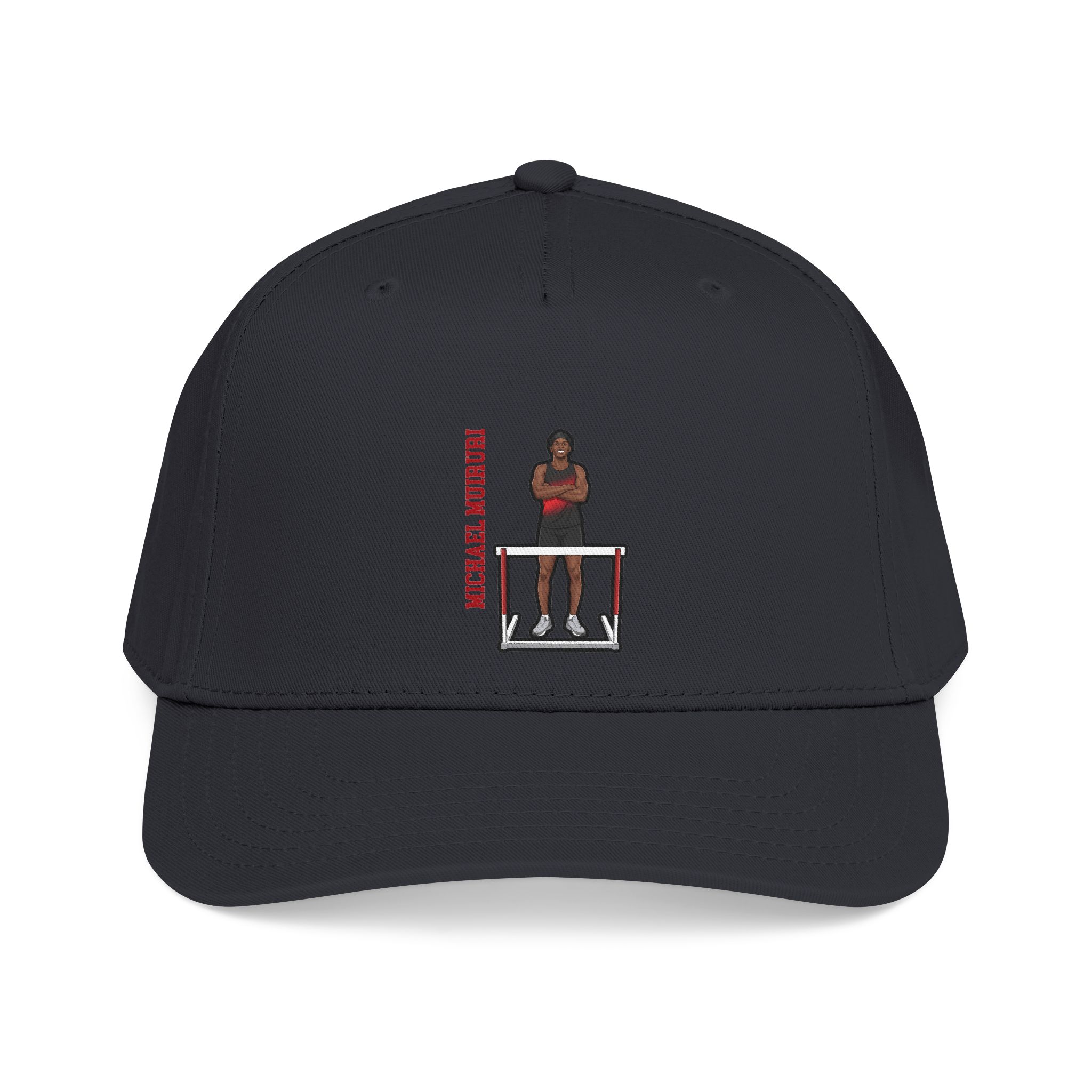 Baseball Cap — character_name_vertical in Black