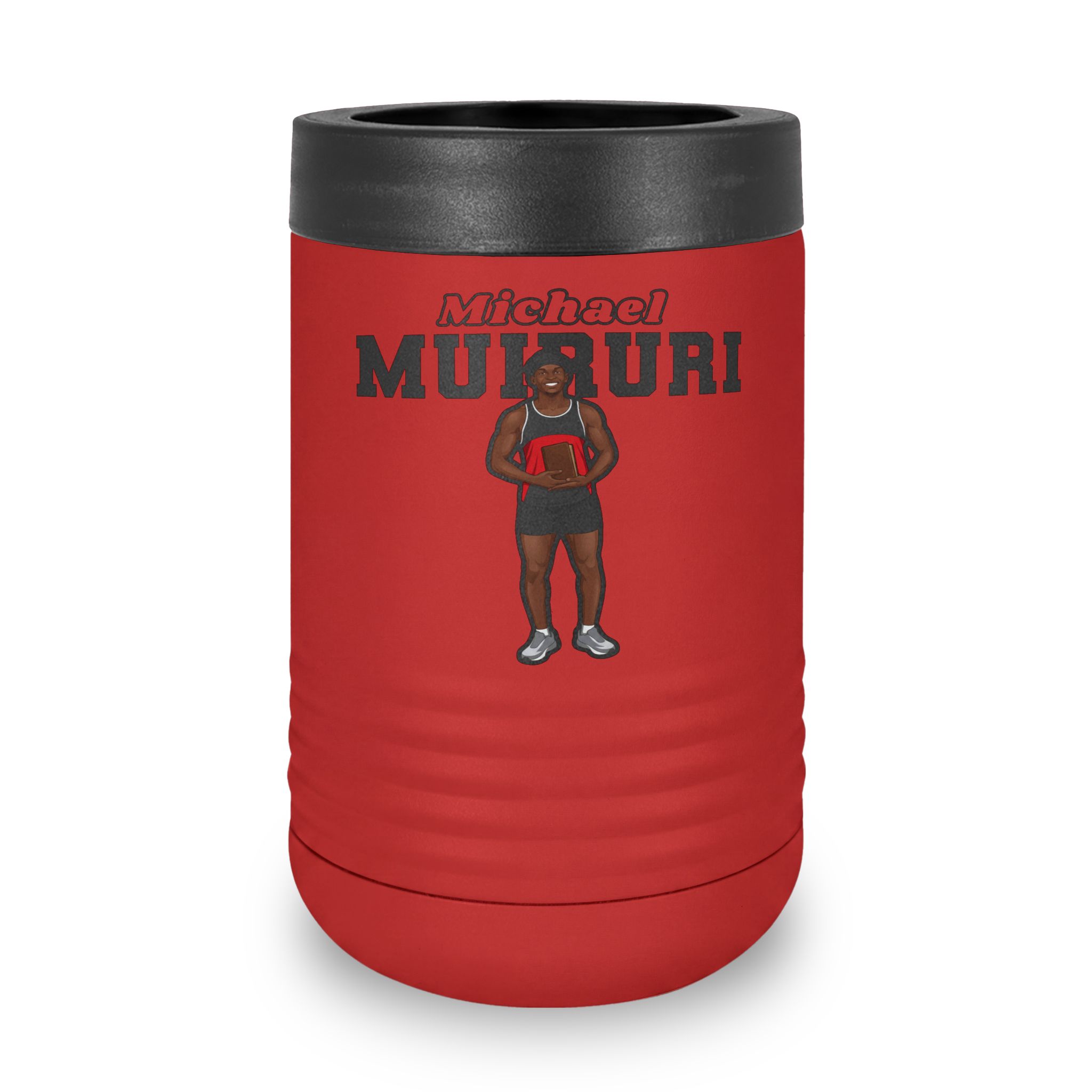 Stainless Can Cooler — character_name_arch in Red