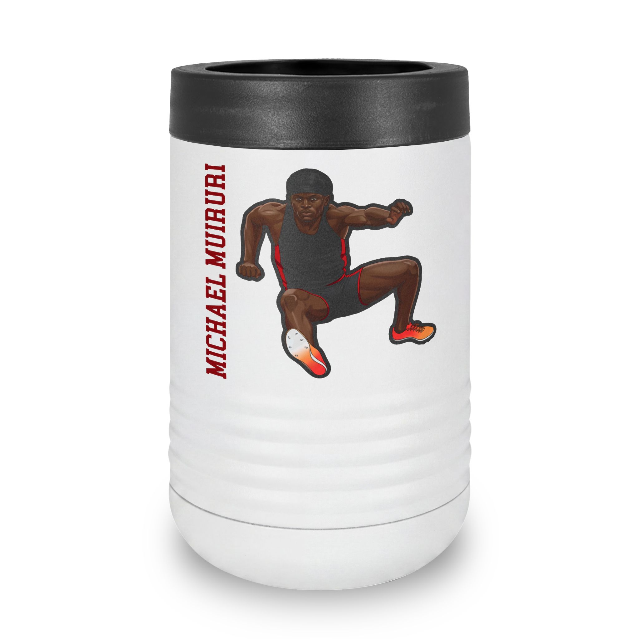 Stainless Can Cooler — character_name_vertical in White