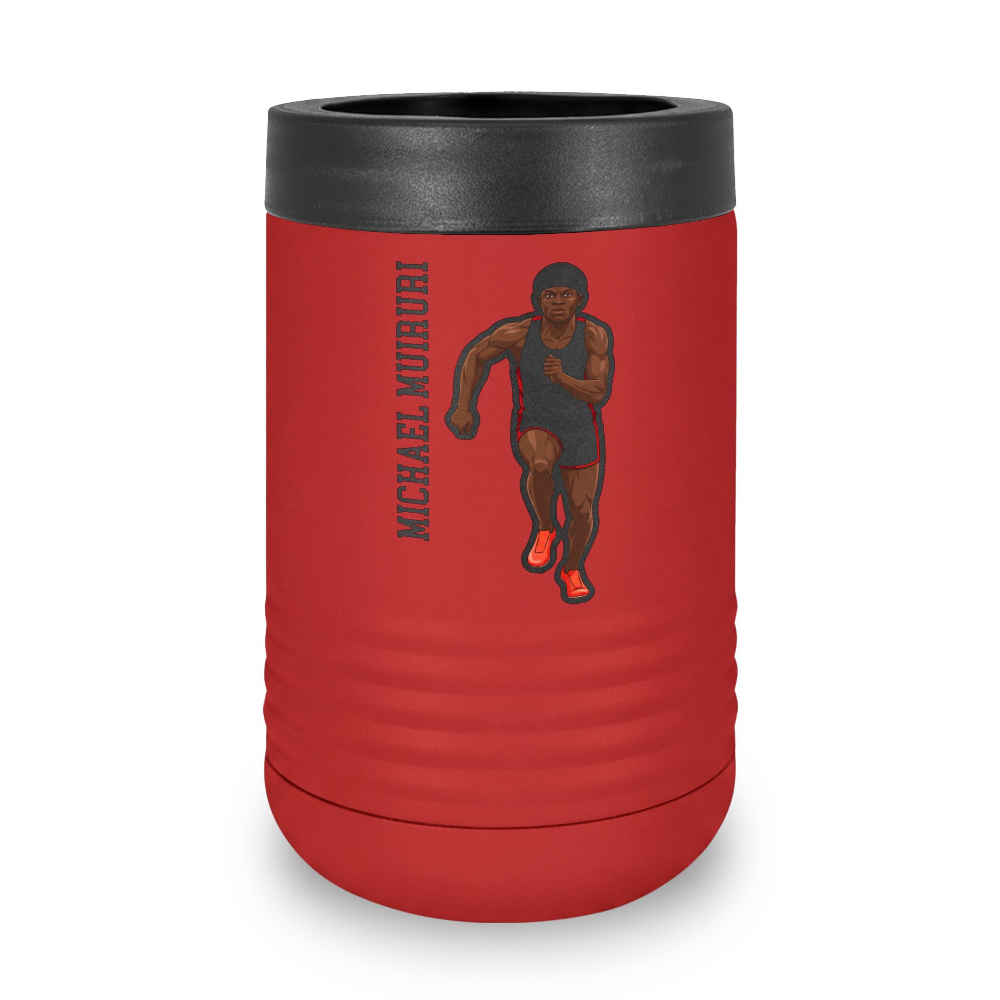 Stainless Can Cooler — character_name_vertical in Red