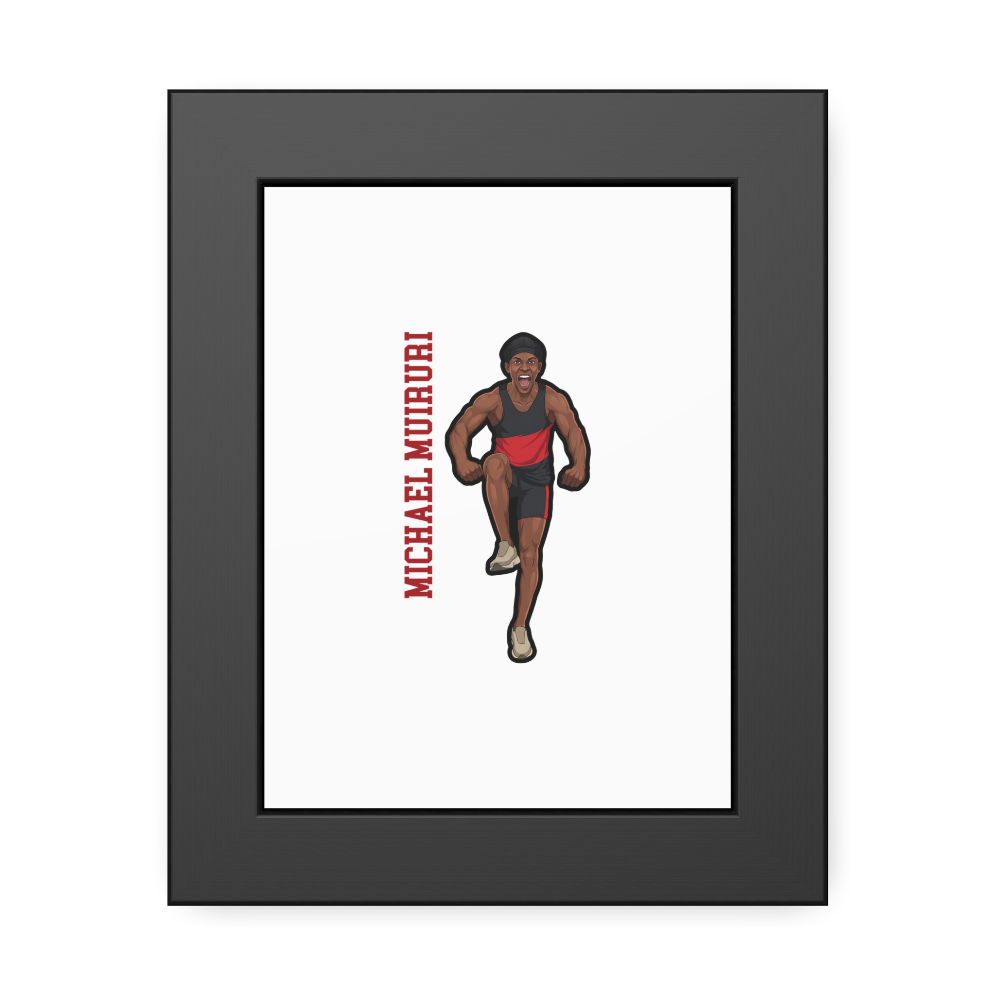 Framed Poster — character_name_vertical in Black