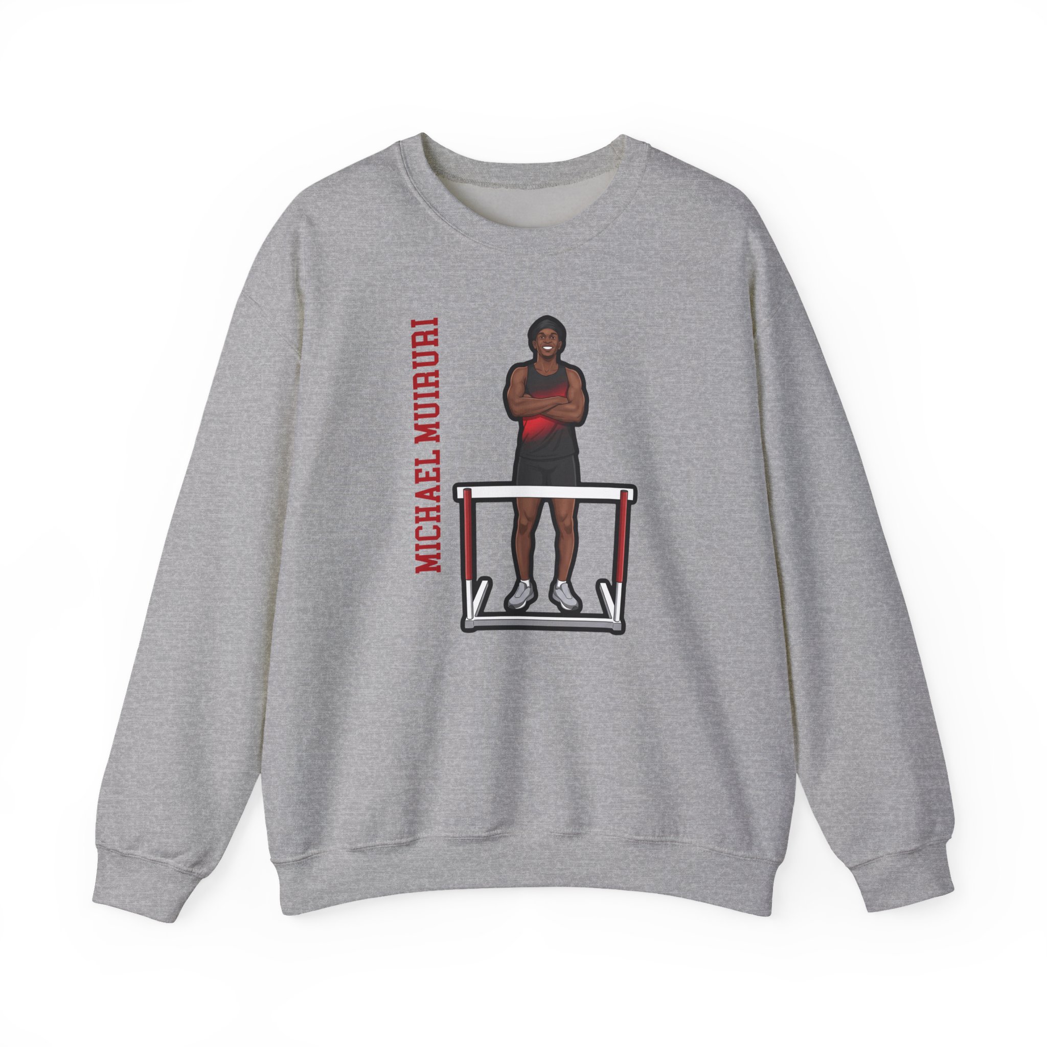 Crewneck Sweatshirt — character_name_vertical in Grey