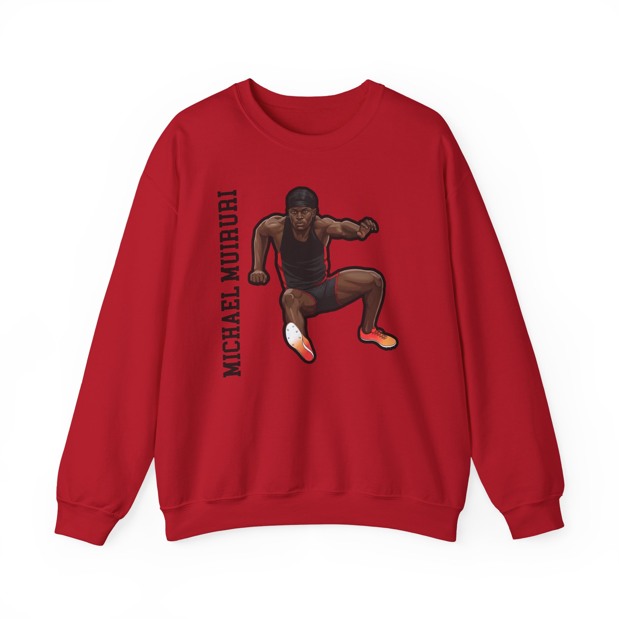 Crewneck Sweatshirt — character_name_vertical in Red