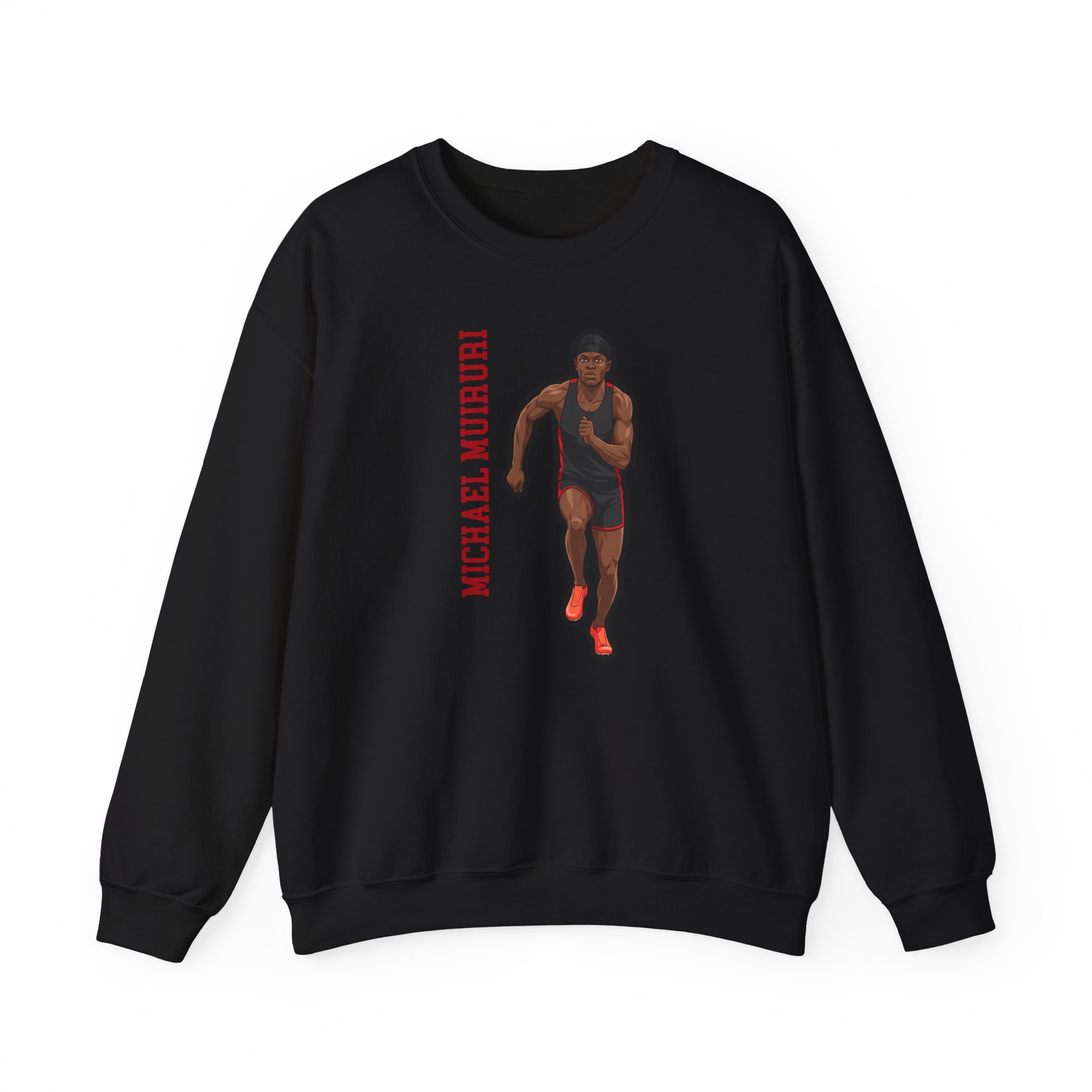 Crewneck Sweatshirt — character_name_vertical in Black