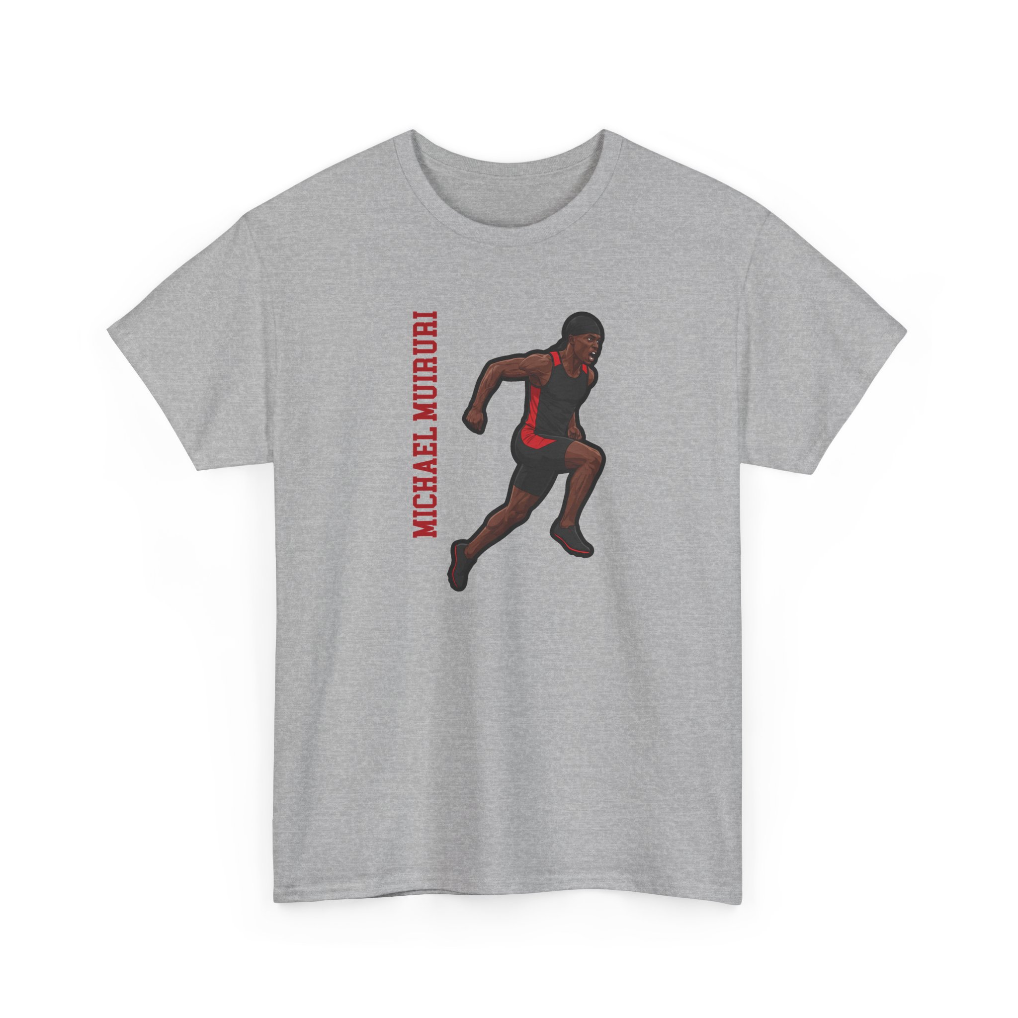 Tee — character_name_vertical in Grey