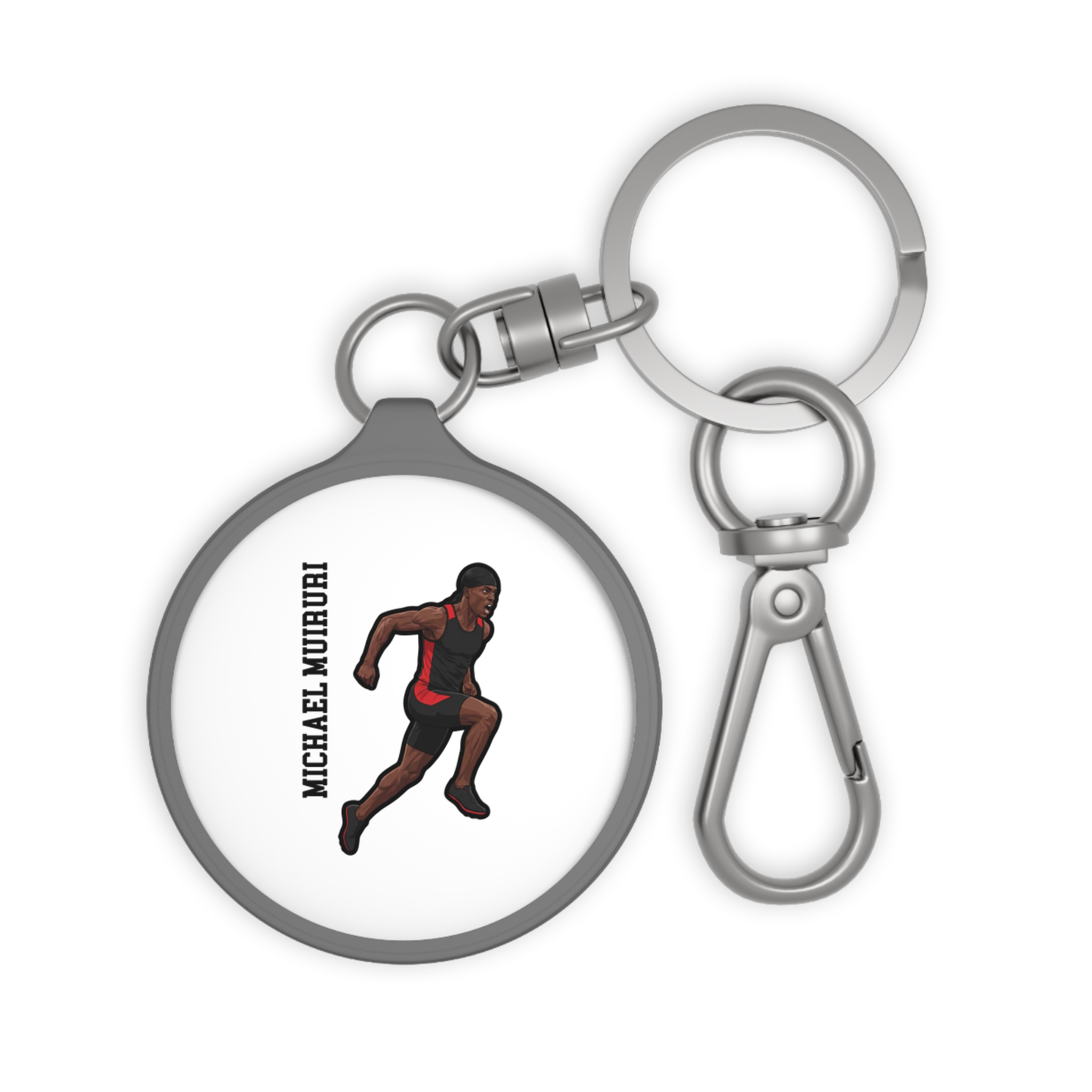 Keychain — character_name_vertical in Grey