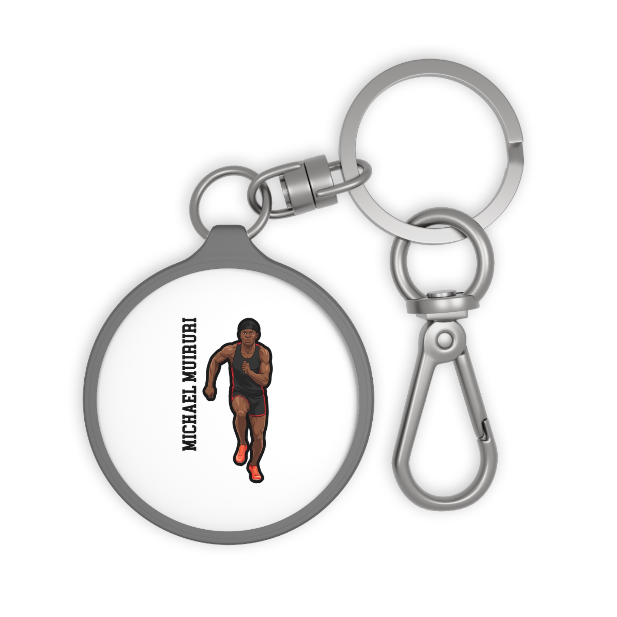 Keychain — character_name_vertical in Grey