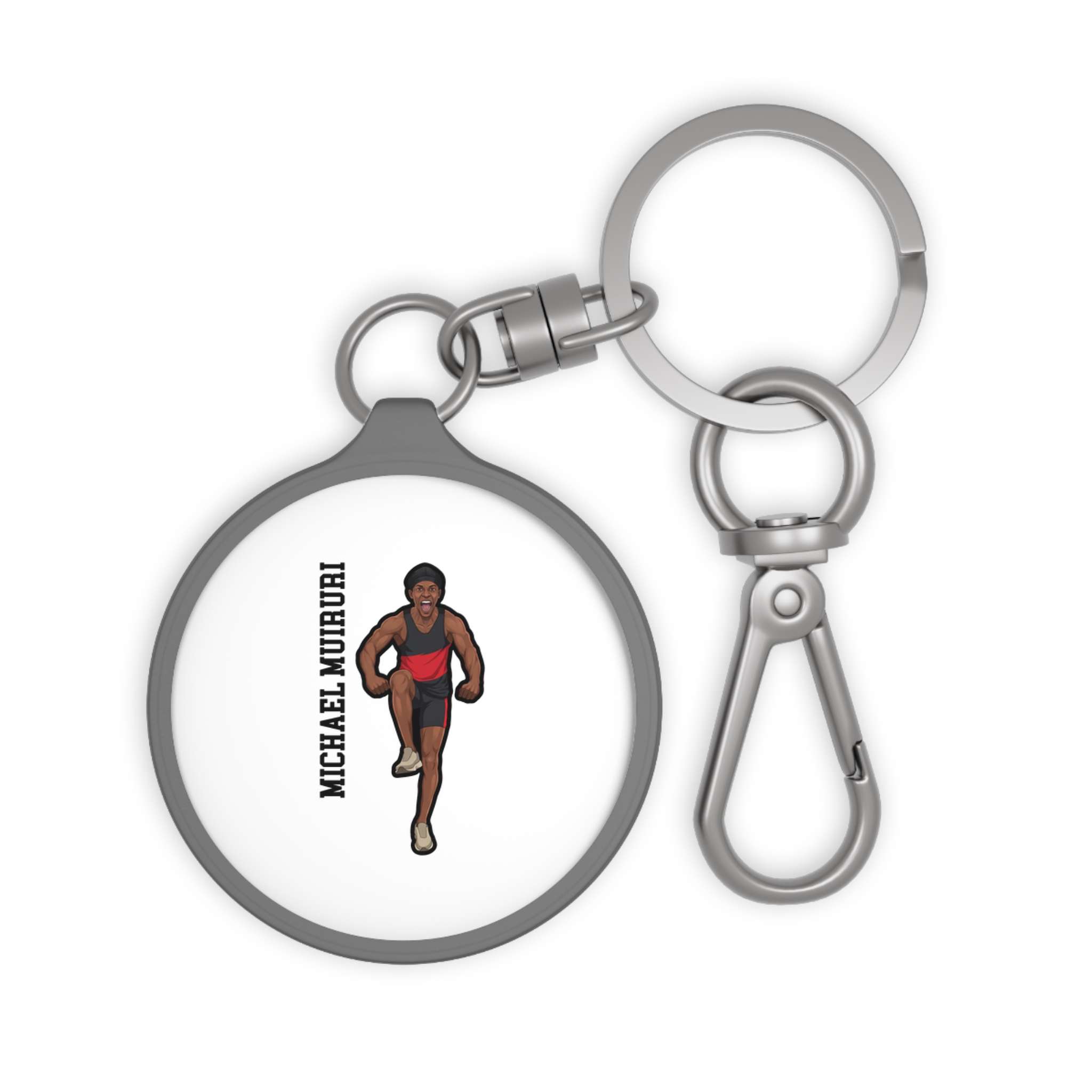 Keychain — character_name_vertical in Grey