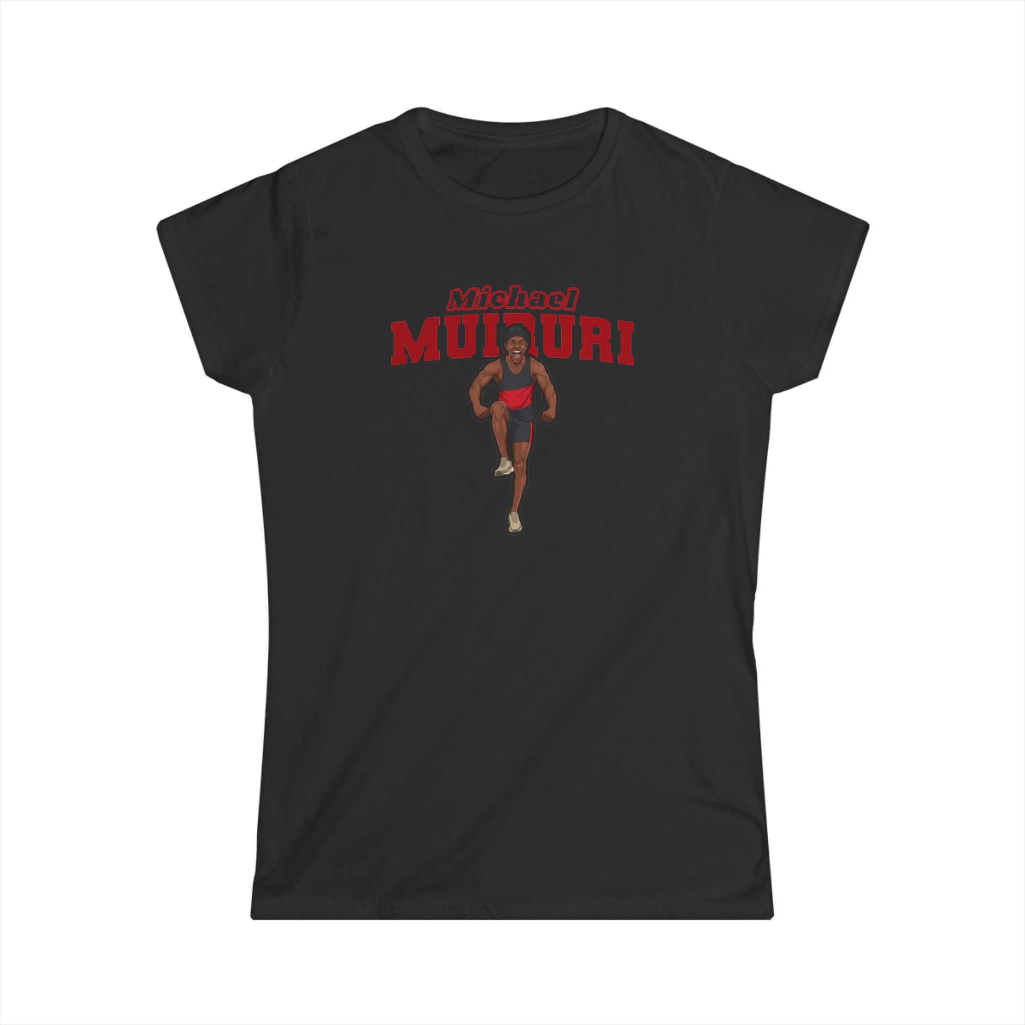 Women's Softstyle Tee — character_name_arch in Black