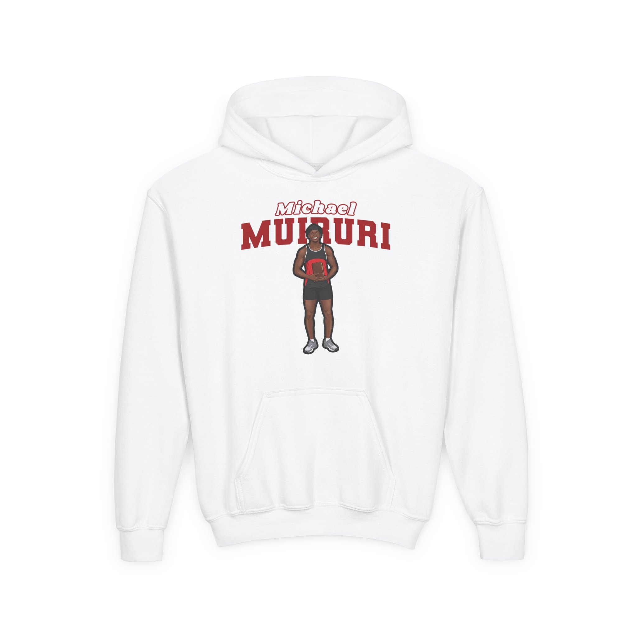 Youth Hoodie — character_name_arch in White