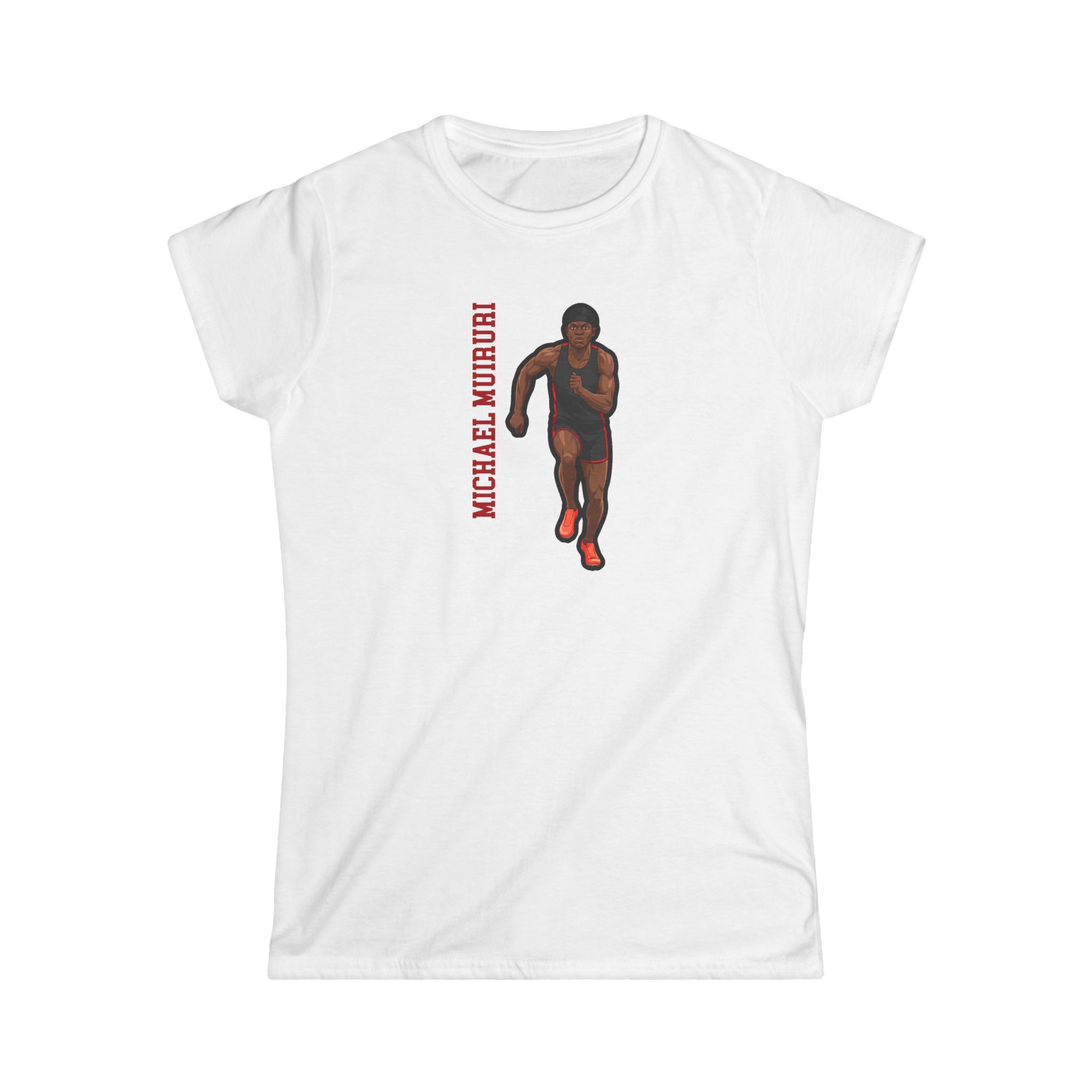 Women's Softstyle Tee — character_name_vertical in White