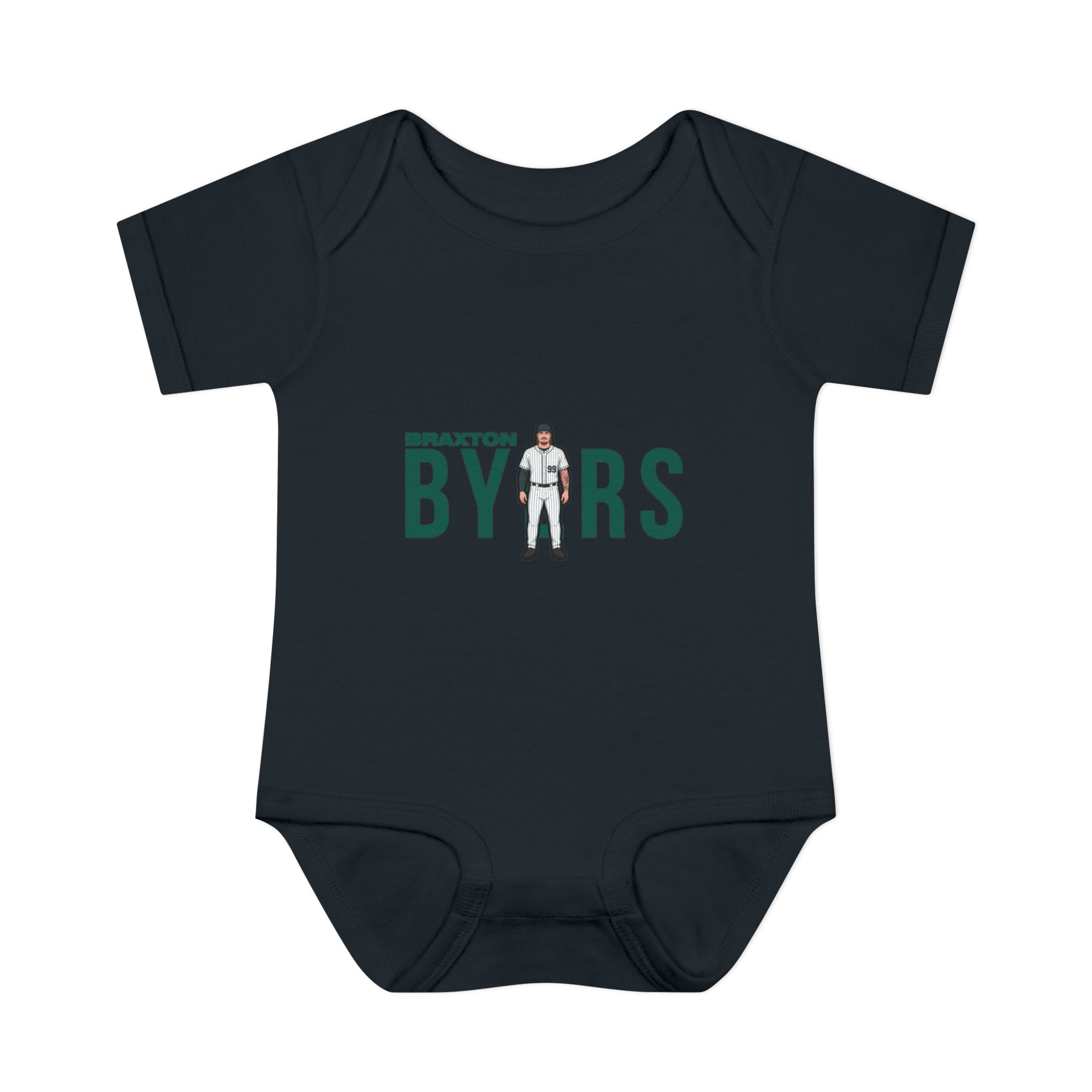 Baby Onesie — character_player_name in Black