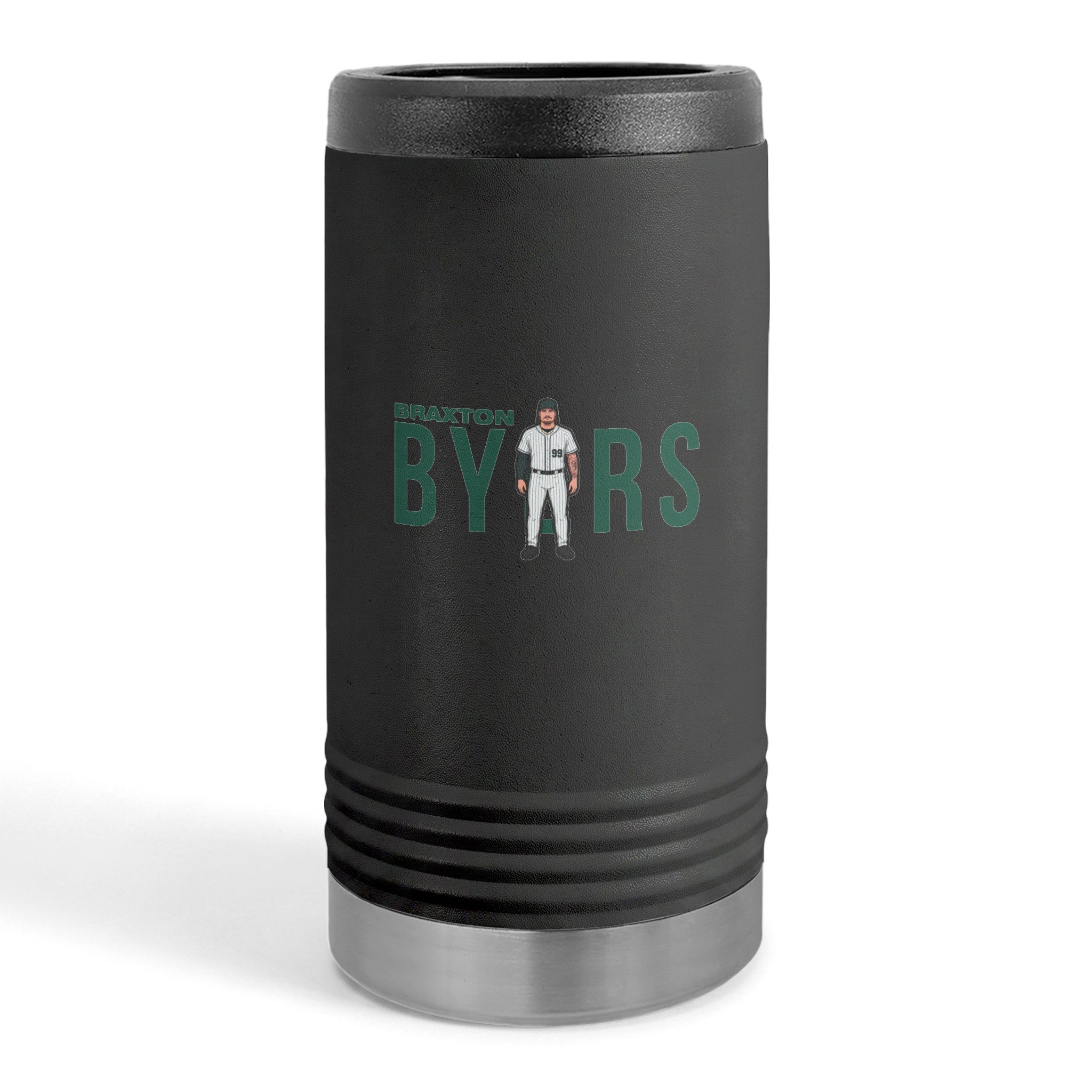 Slim Stainless Can Cooler — character_player_name in Black