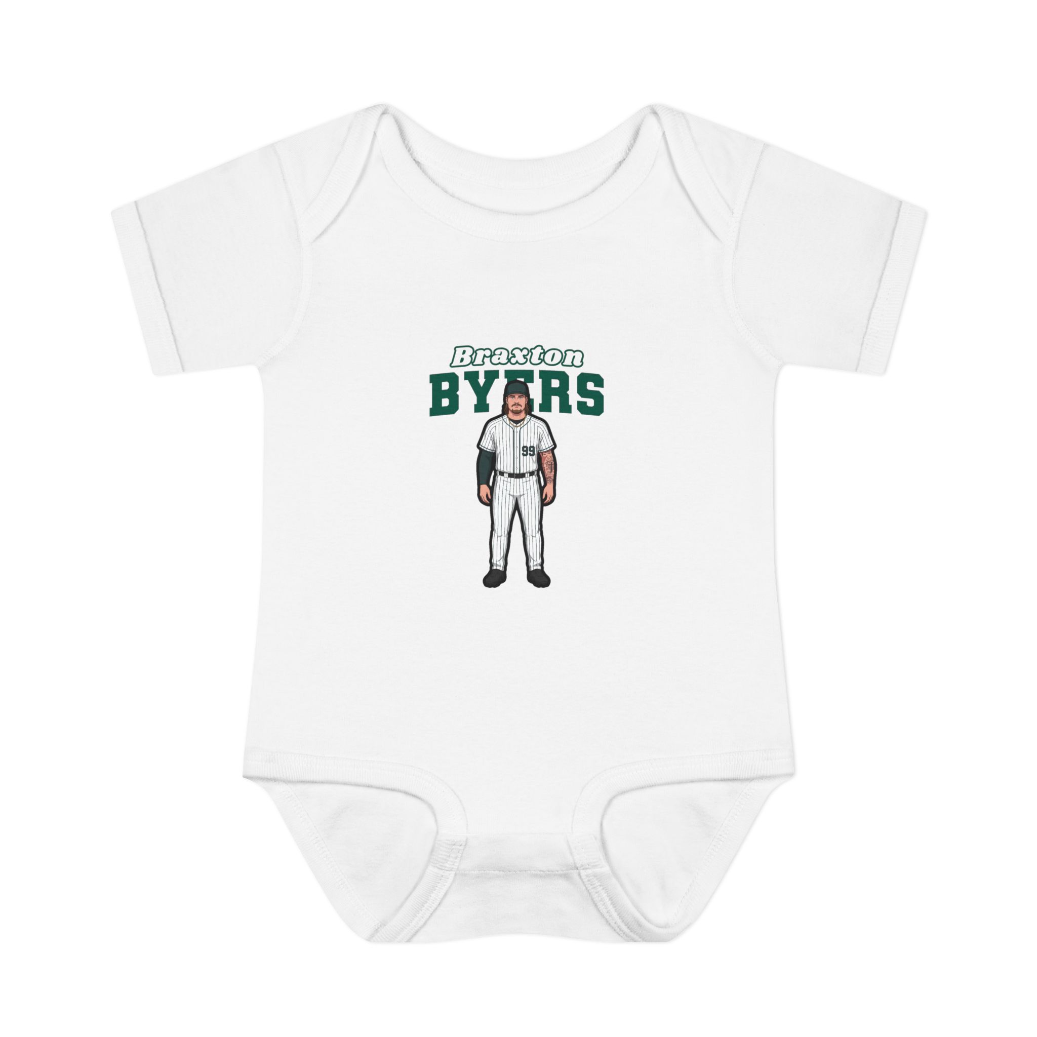Baby Onesie — character_name_arch in White