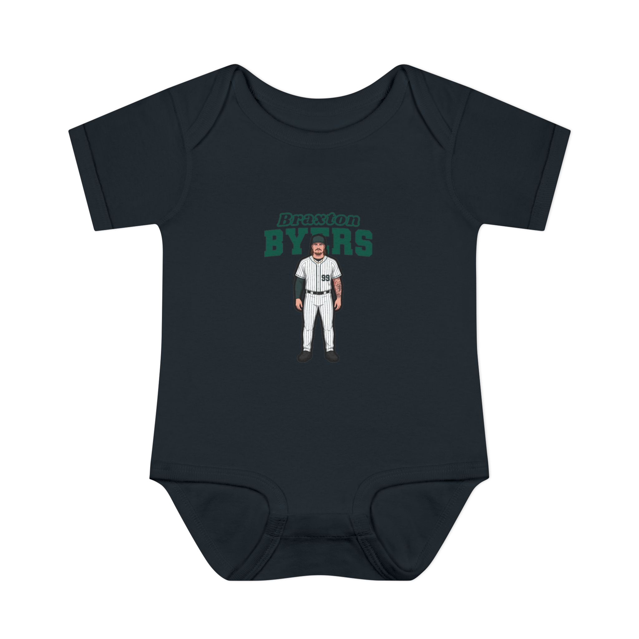 Baby Onesie — character_name_arch in Black