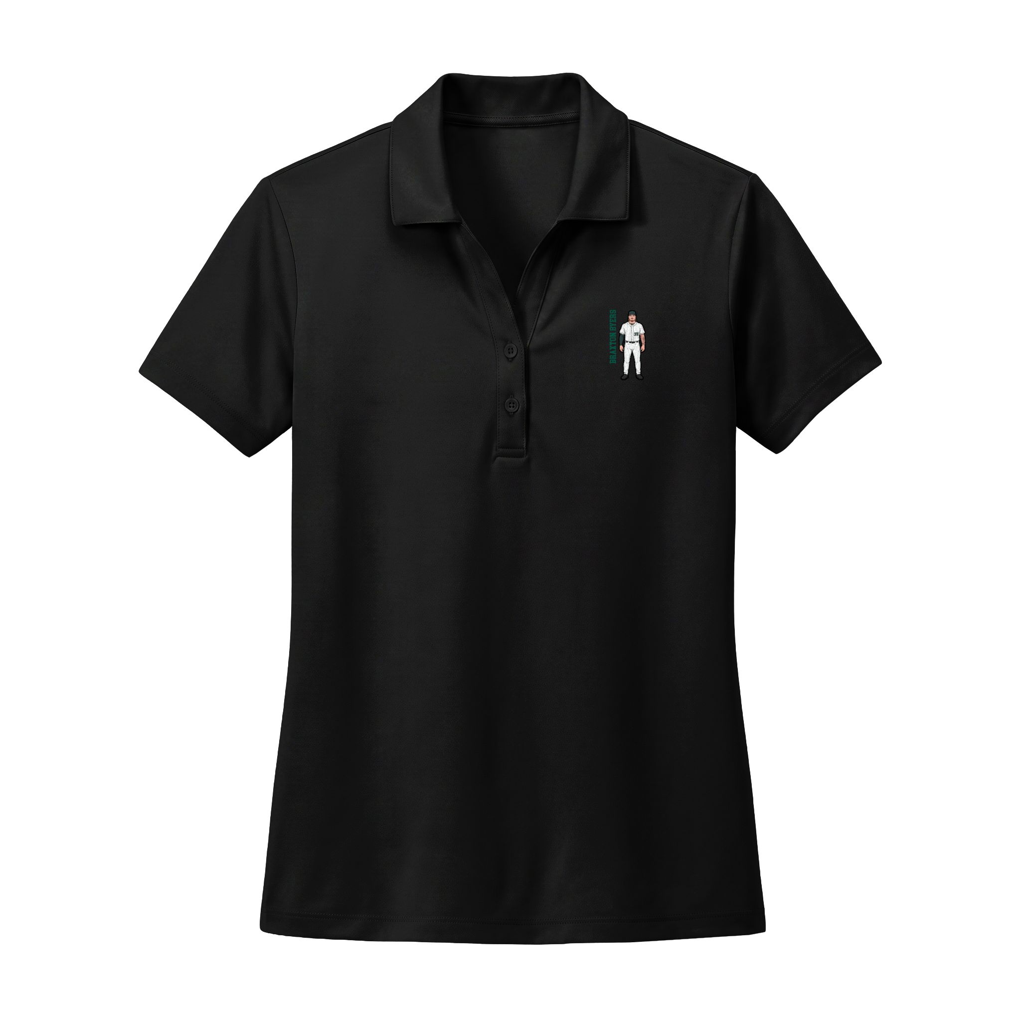 Women's Polo — character_name_vertical in Black