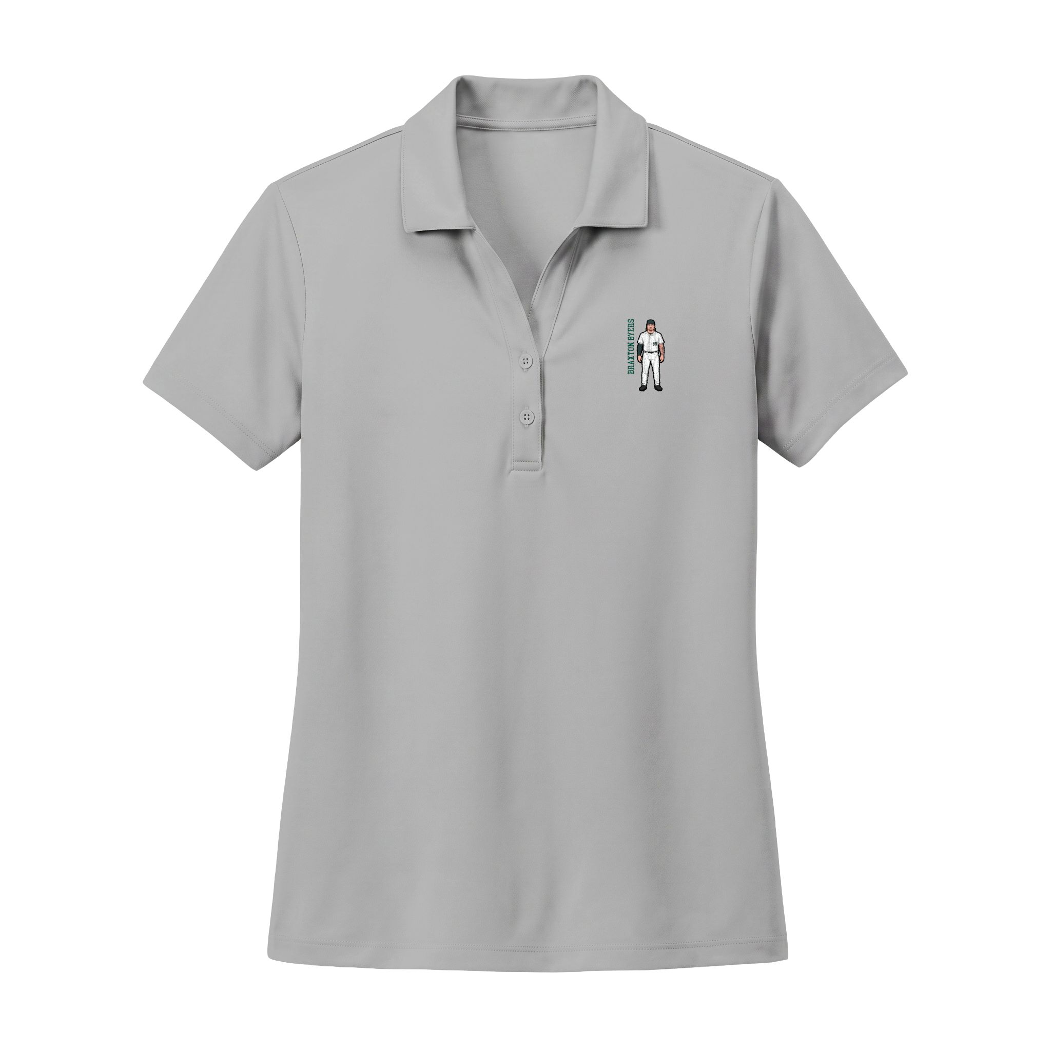 Women's Polo — character_name_vertical in Silver