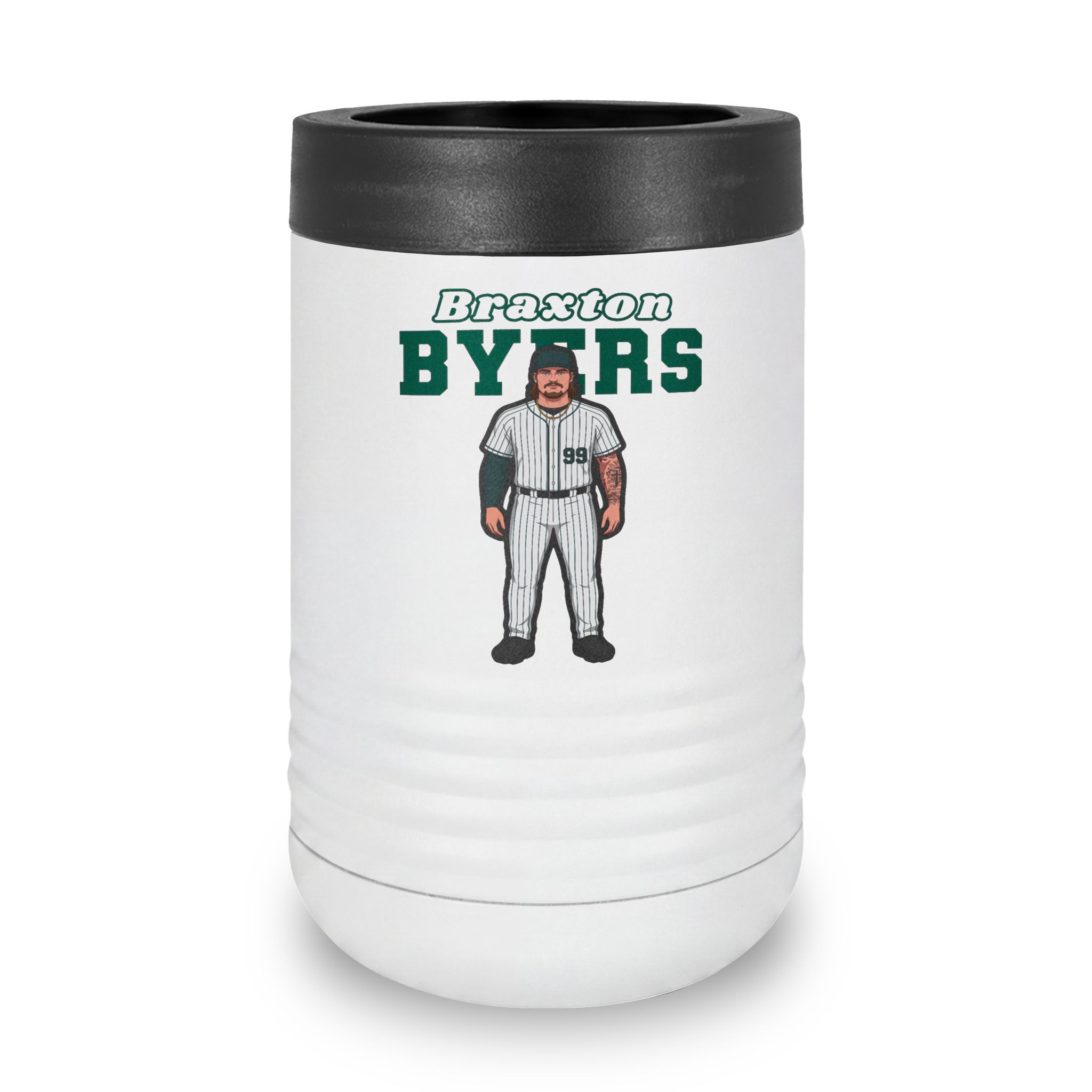 Stainless Can Cooler — character_name_arch in White
