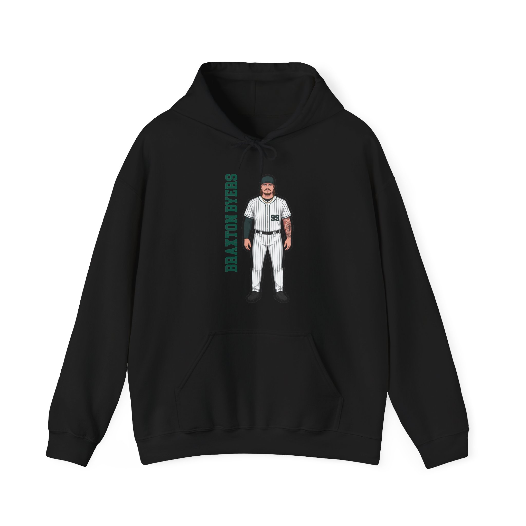 Hoodie — character_name_vertical in Black