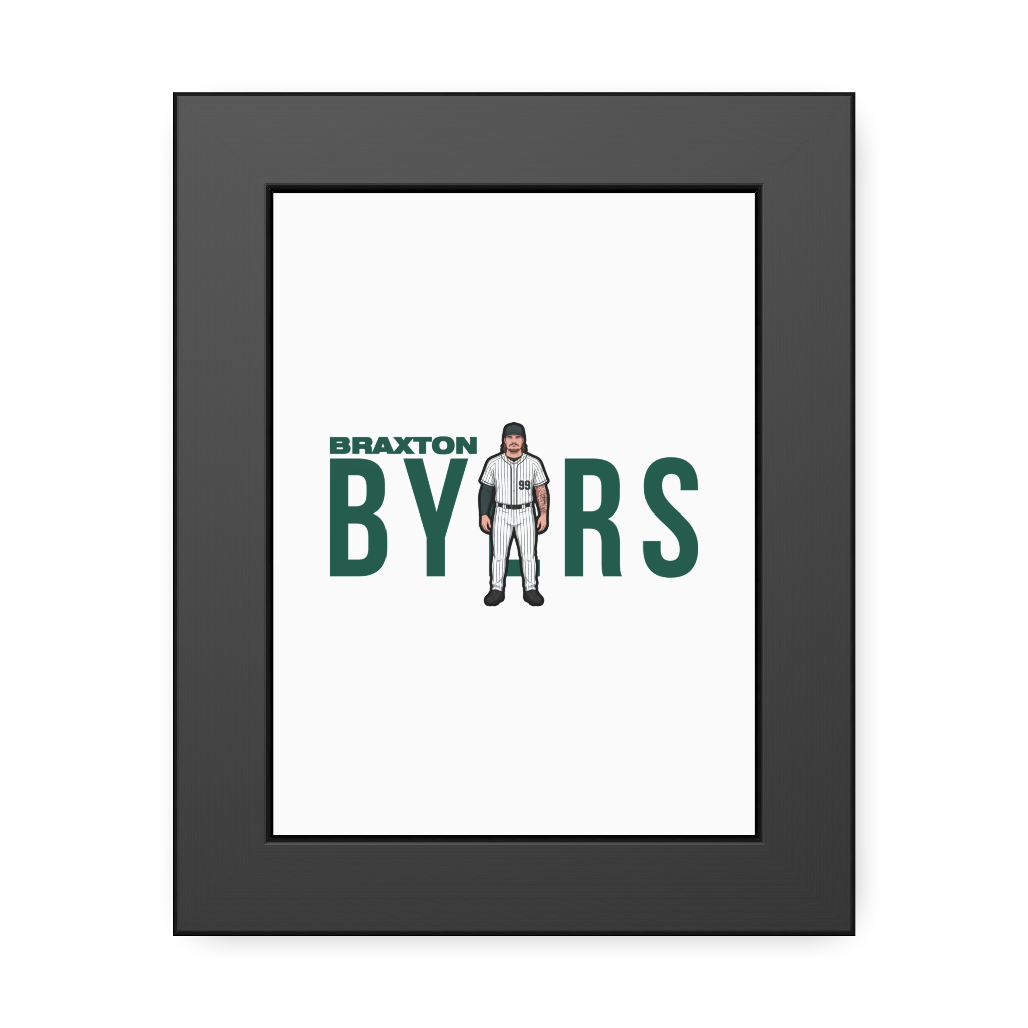 Framed Poster — character_player_name in Black