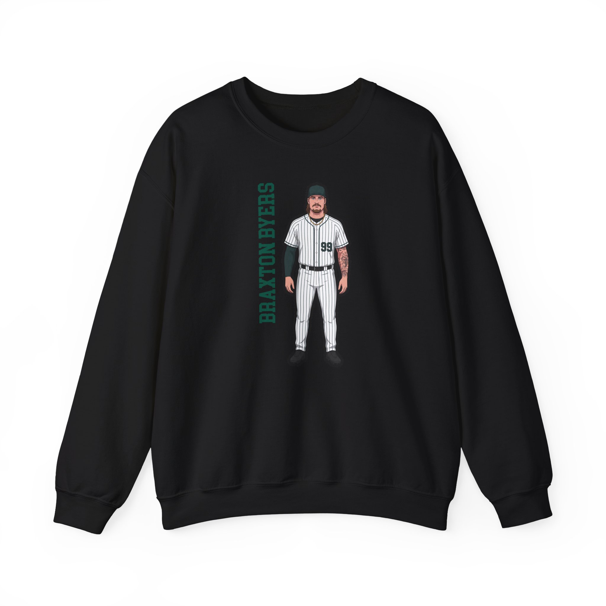 Crewneck Sweatshirt — character_name_vertical in Black